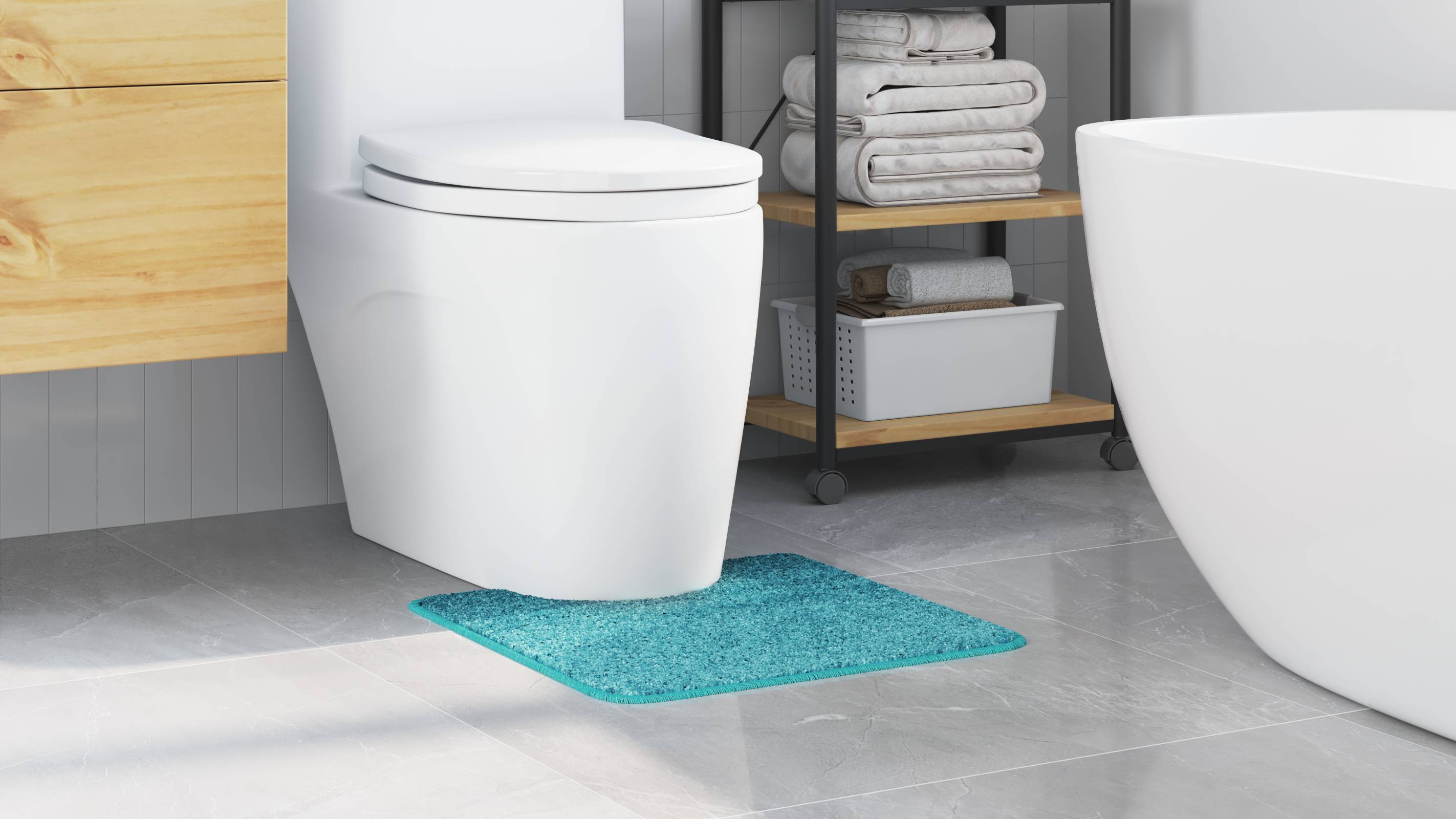 vidaXL Badematte U-Form Türkis 50x50 cm Polypropylen Rutschfest