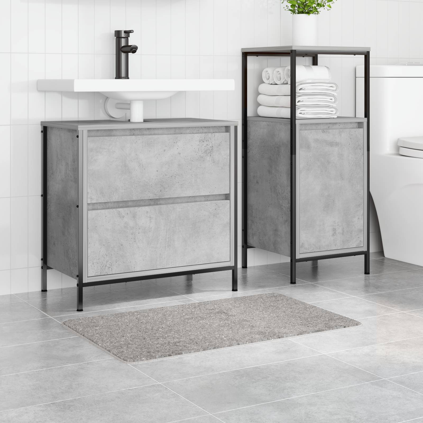 vidaXL Badematte Rechteckig Grau 50x80 cm Polypropylen Rutschfest