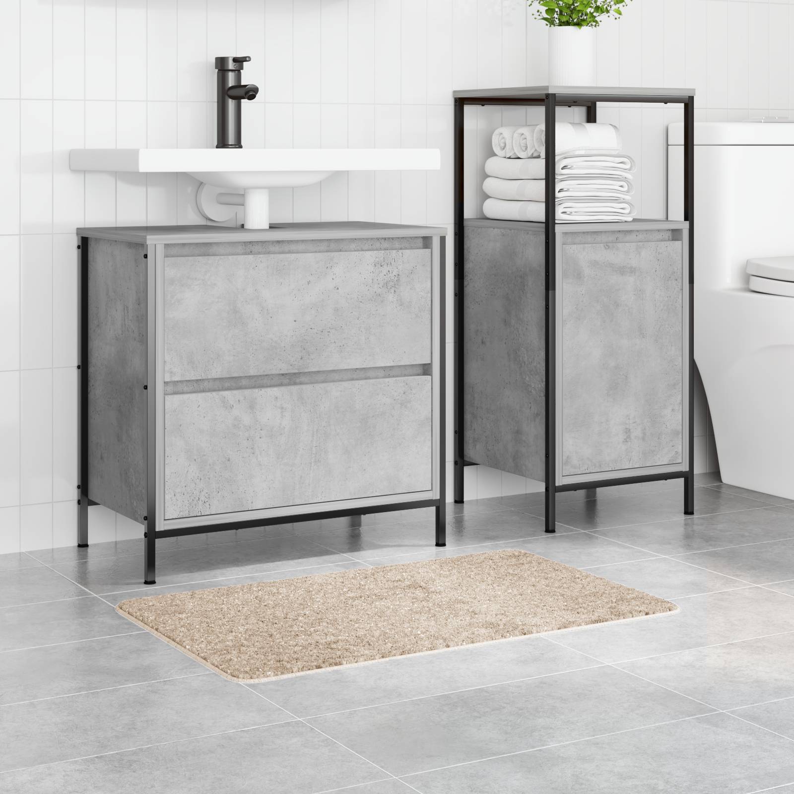 vidaXL Badematte Rechteckig Creme 50x80 cm Polypropylen Rutschfest