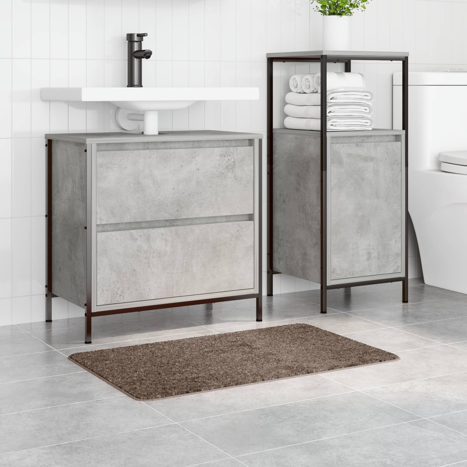 vidaXL Badematte Rechteckig Braun 50x80 cm Polypropylen Rutschfest