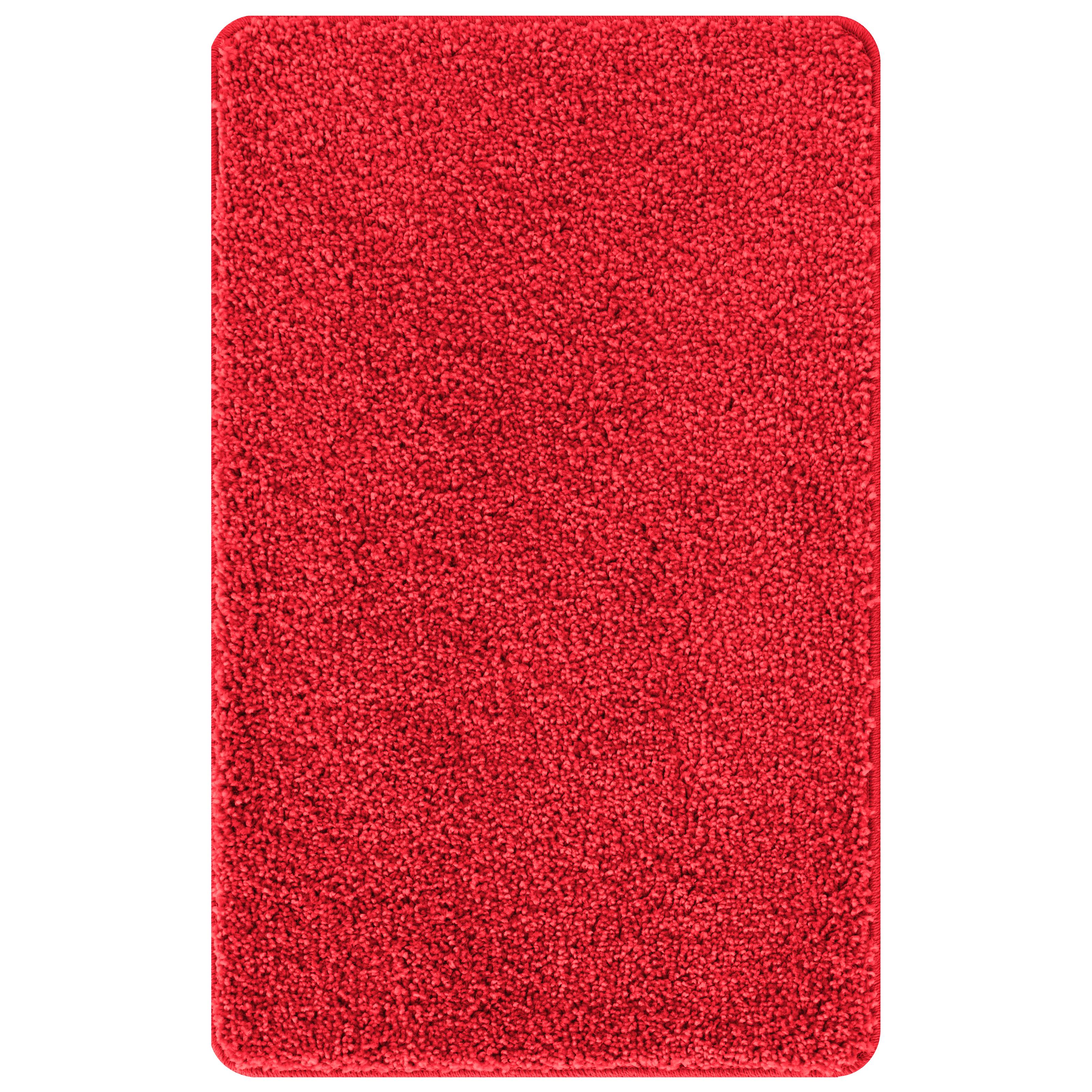 vidaXL Badematte Rechteckig Rot 60x90 cm Polypropylen Rutschfest