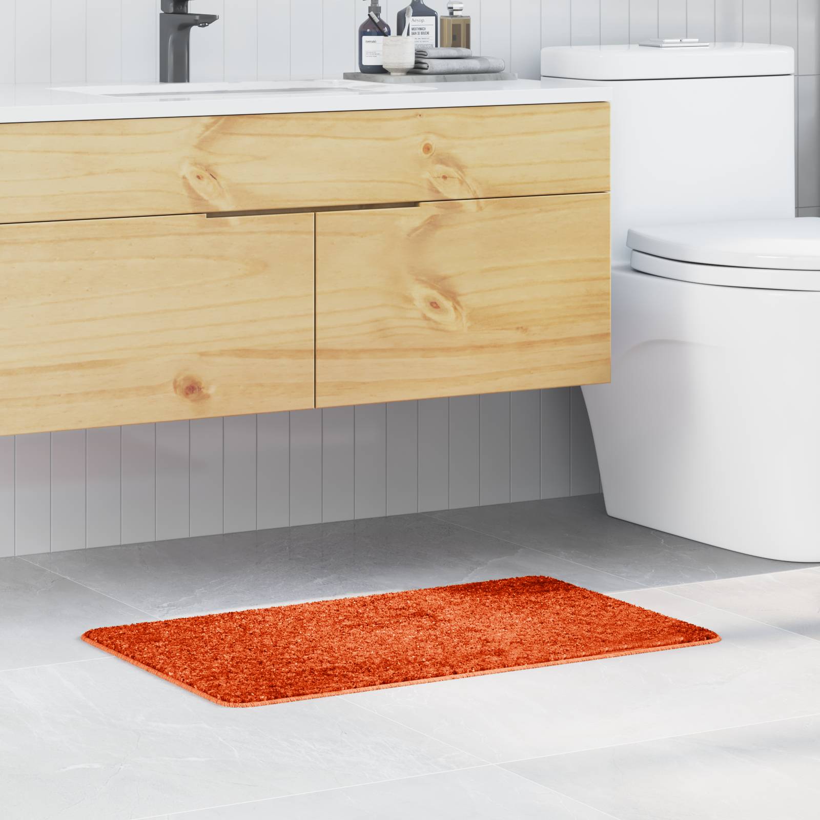 vidaXL Badematte Rechteckig Orange 50x80 cm Polypropylen Rutschfest