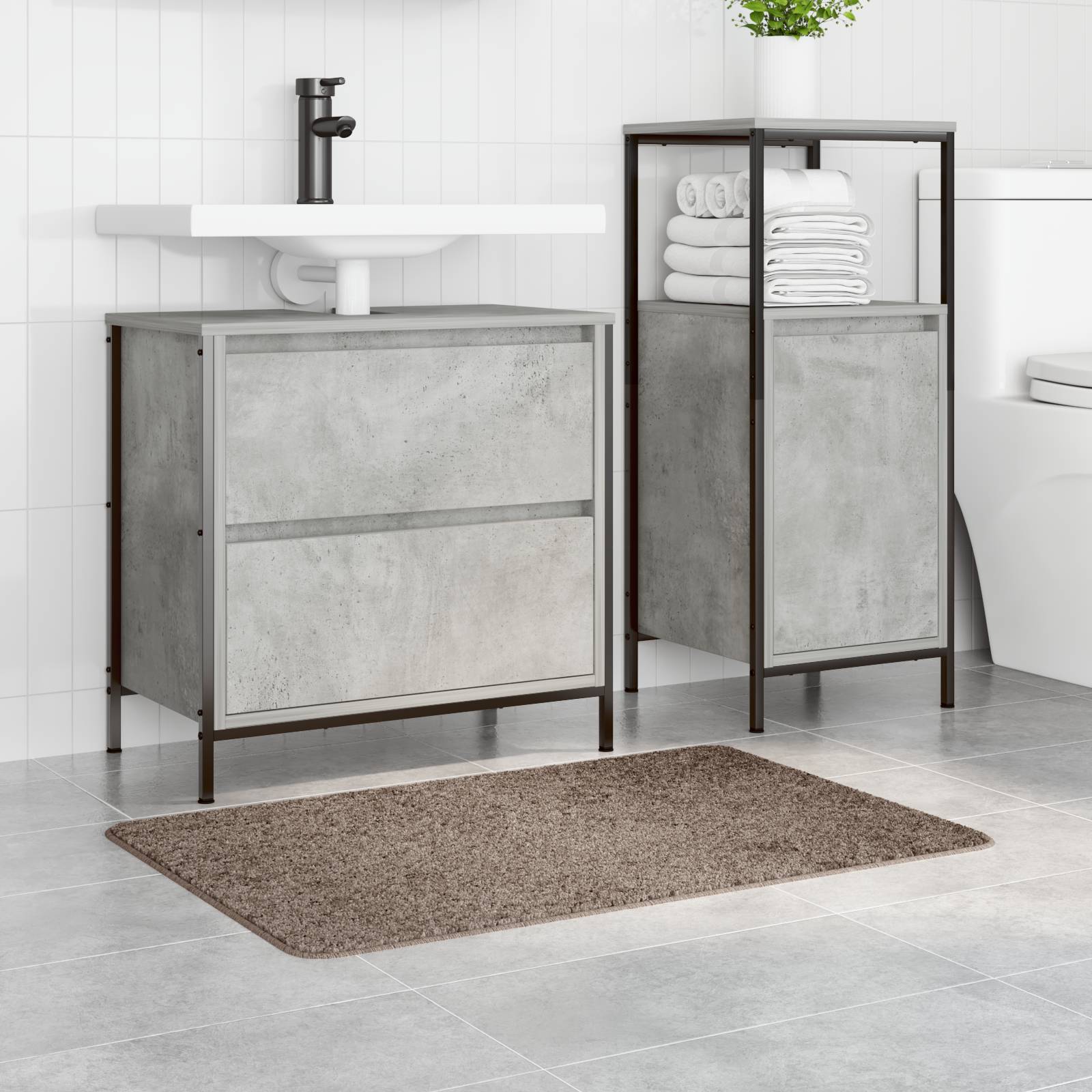 vidaXL Badematte Rechteckig Braun 60x90 cm Polypropylen Rutschfest