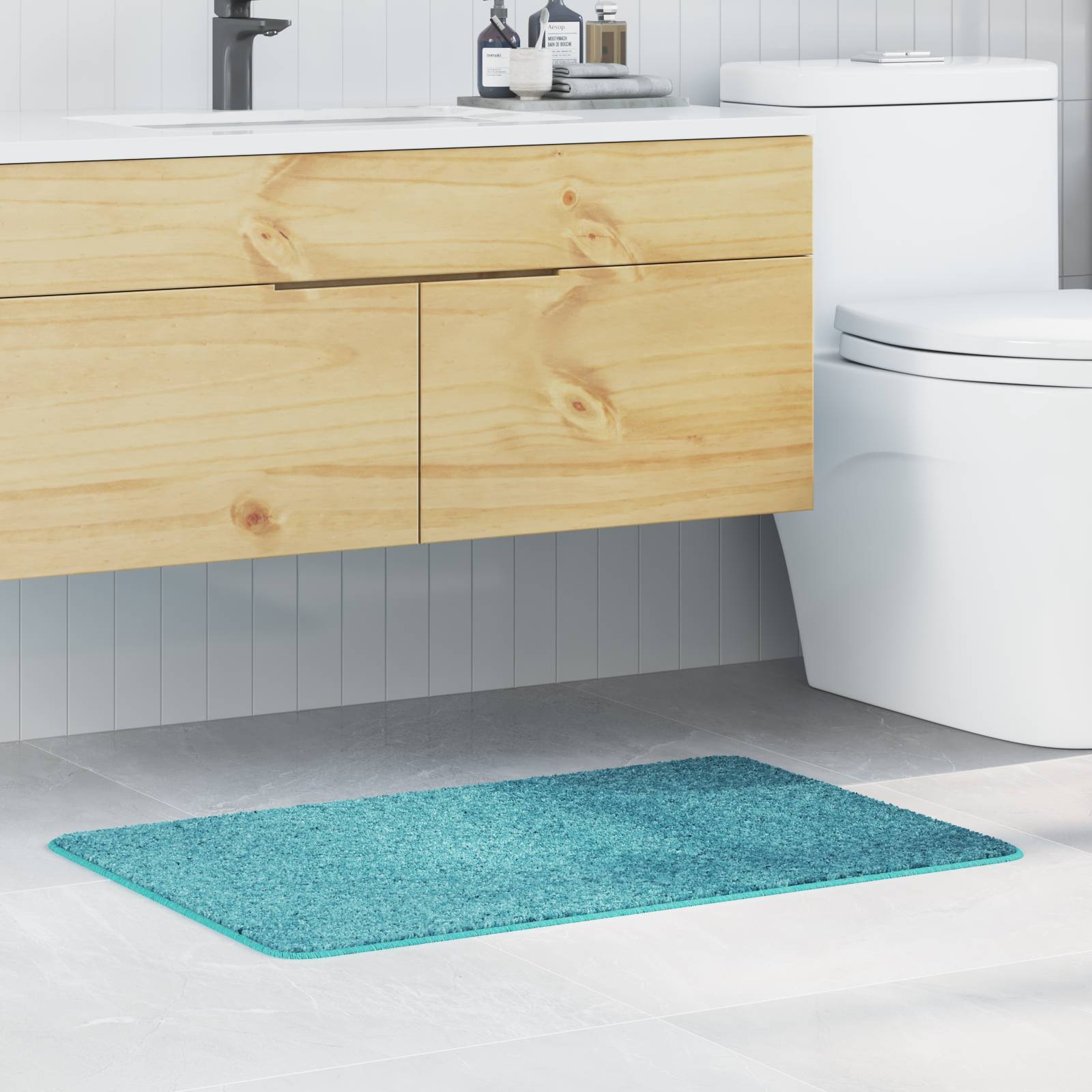 vidaXL Badematte Rechteckig Orange 60x90 cm Polypropylen Rutschfest