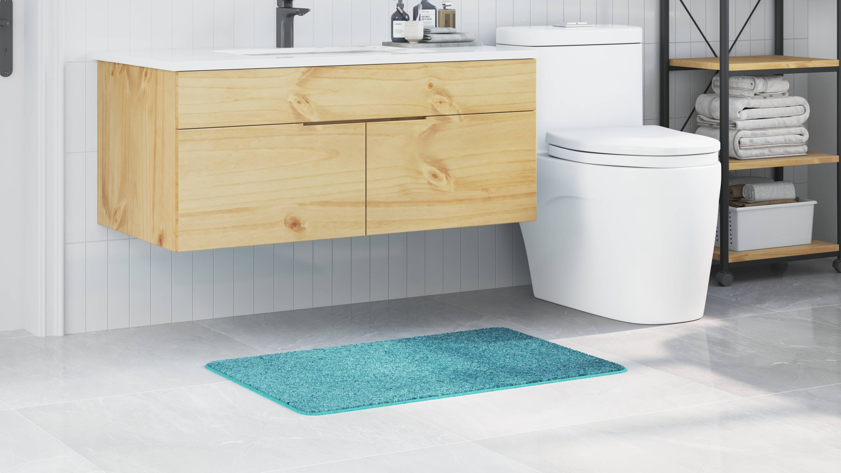 vidaXL Badematte Rechteckig Orange 60x90 cm Polypropylen Rutschfest
