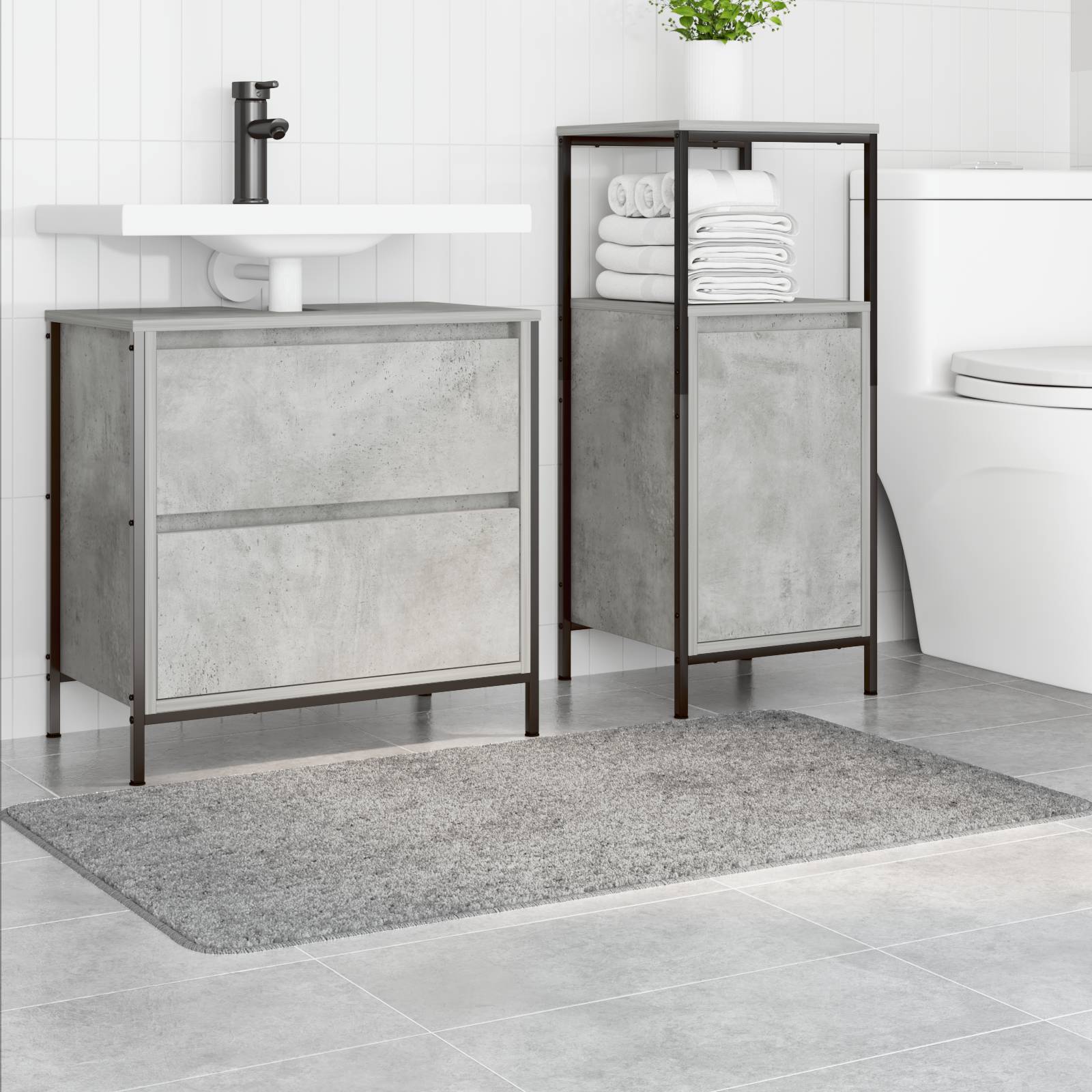 vidaXL Badematte Rechteckig Grau 70x120 cm Polypropylen Rutschfest