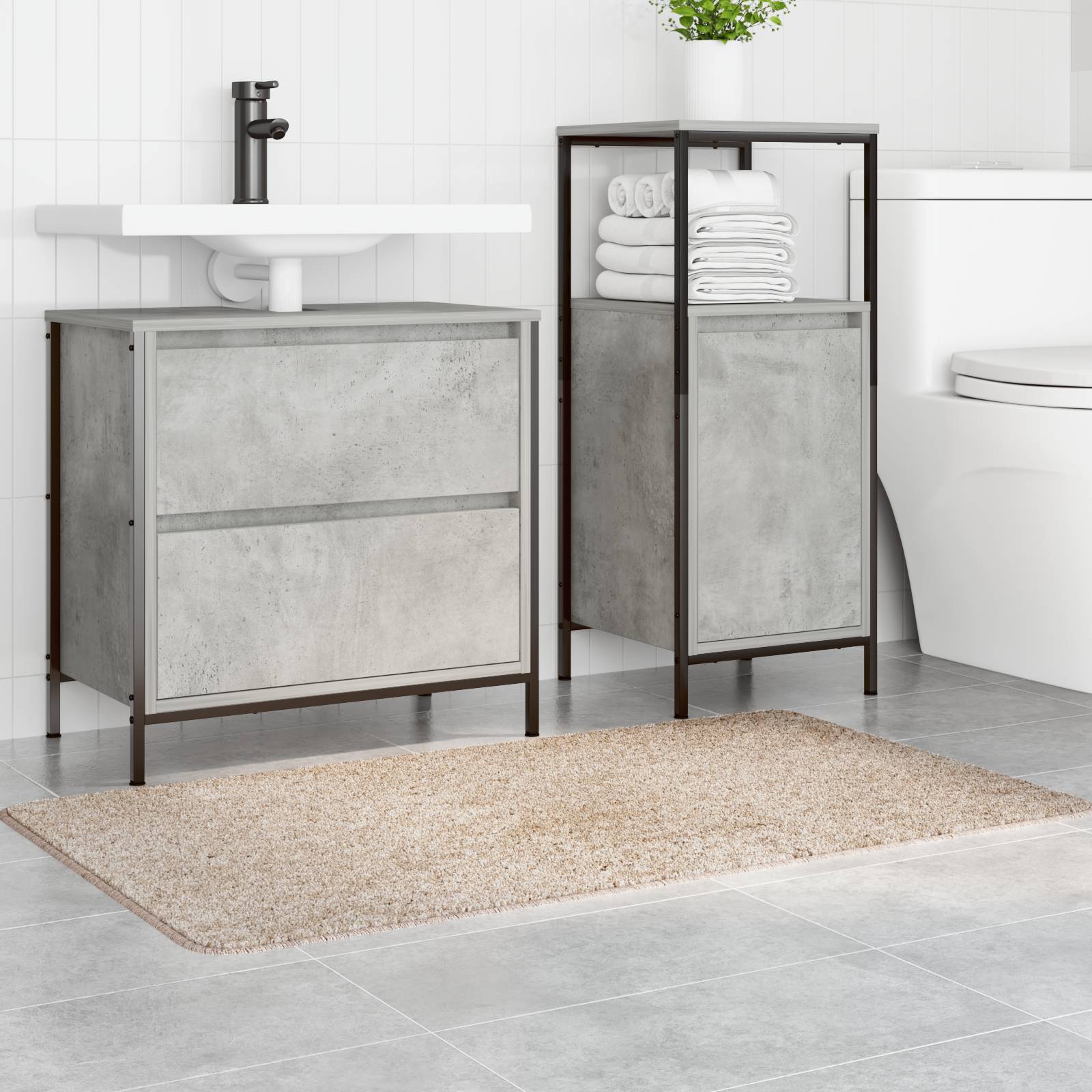 vidaXL Badematte Rechteckig Creme 70x120 cm Polypropylen Rutschfest