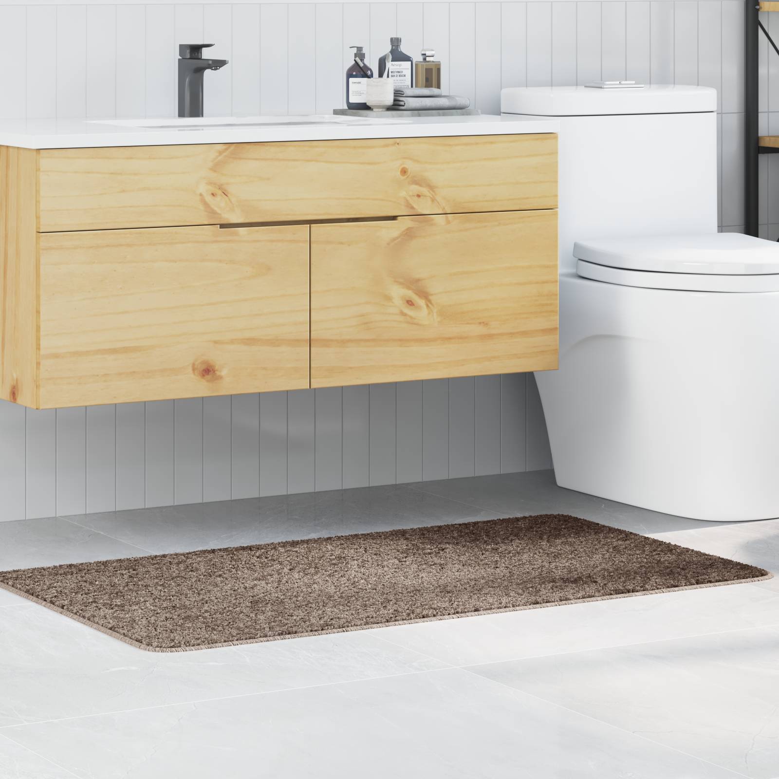 vidaXL Badematte Rechteckig Braun 70x120 cm Polypropylen Rutschfest