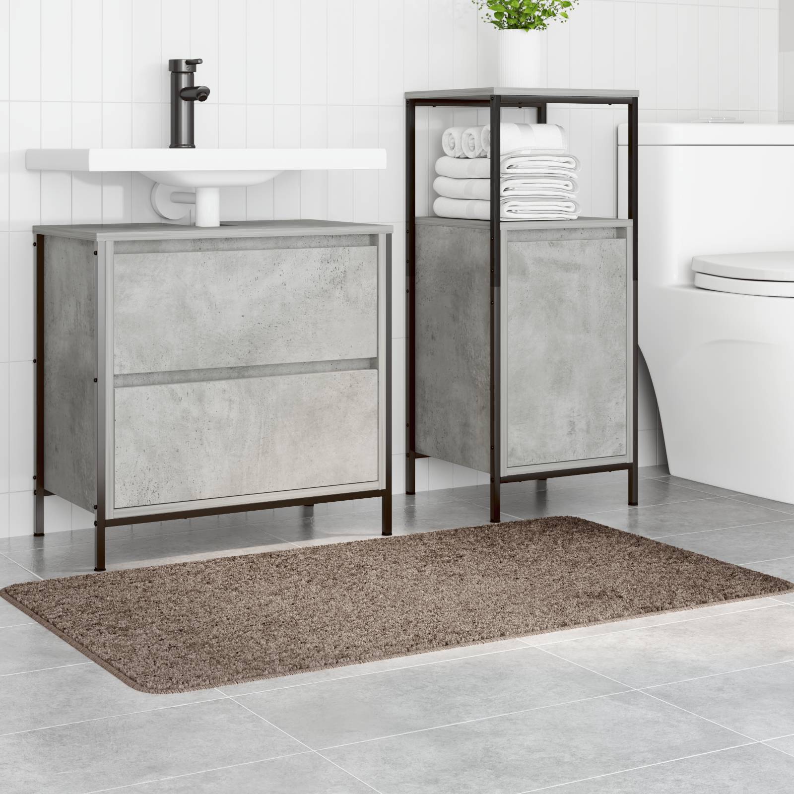 vidaXL Badematte Rechteckig Braun 70x120 cm Polypropylen Rutschfest