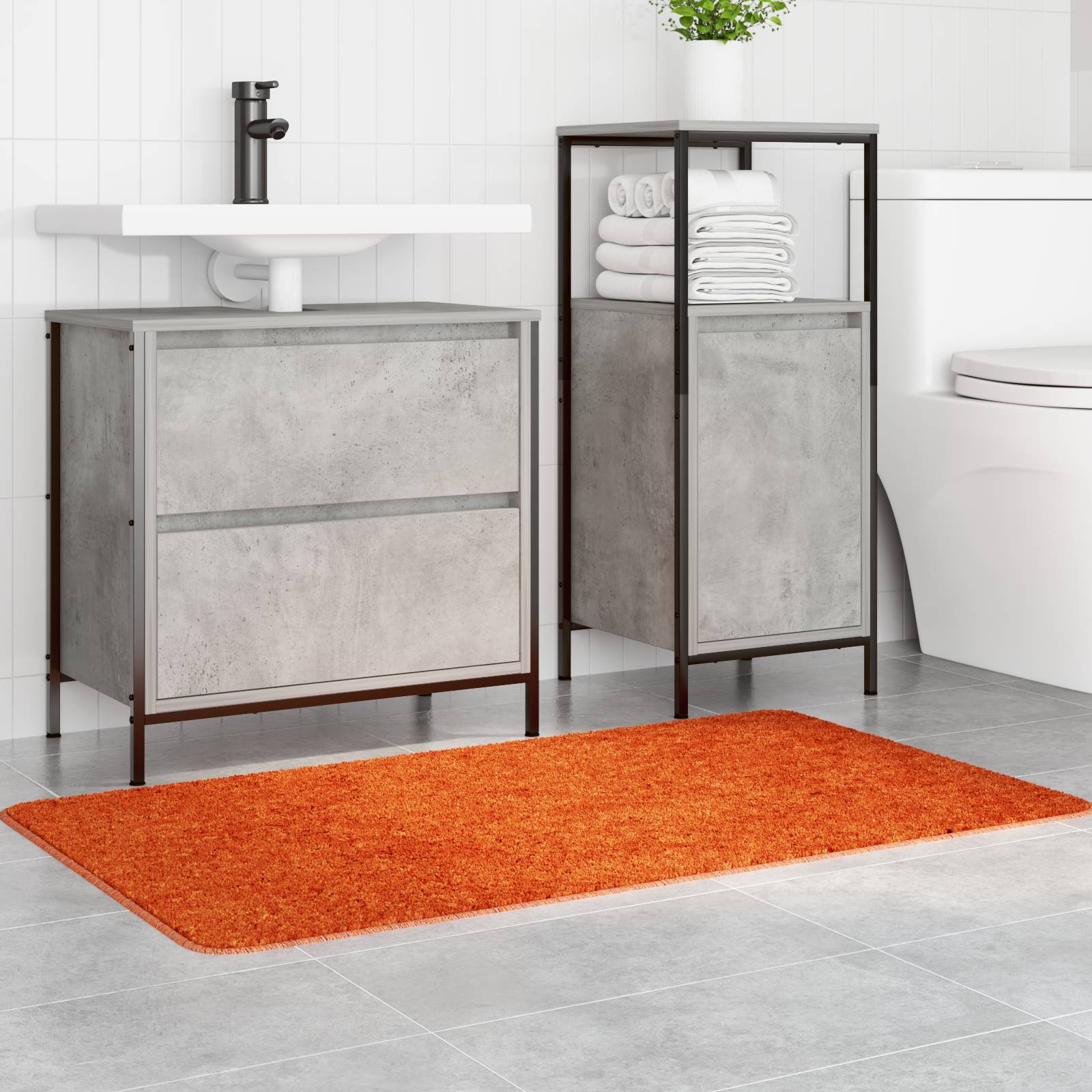 vidaXL Badematte Rechteckig Orange 70x120 cm Polypropylen Rutschfest
