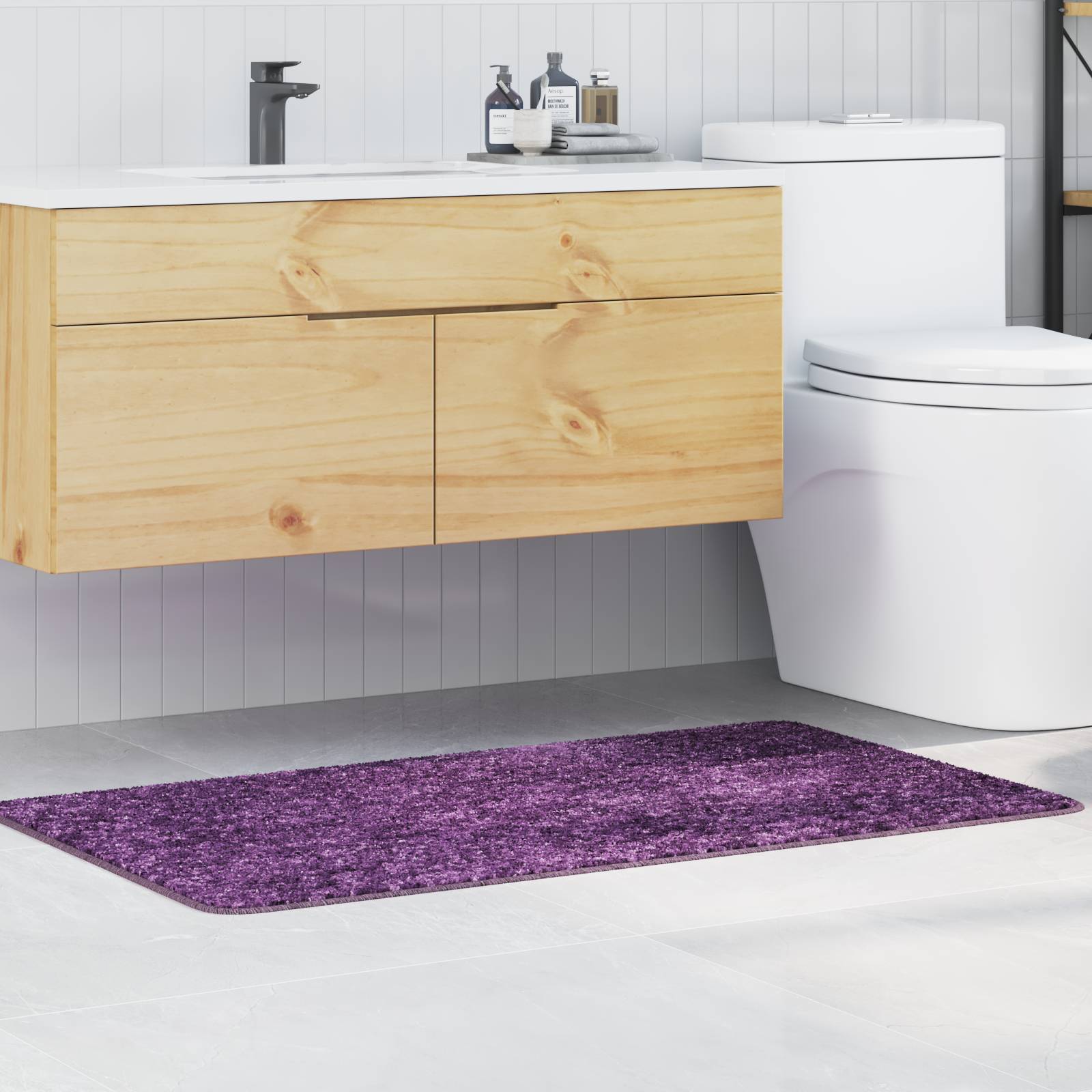 vidaXL Badematte Rechteckig Blau 70x120 cm Polypropylen Rutschfest