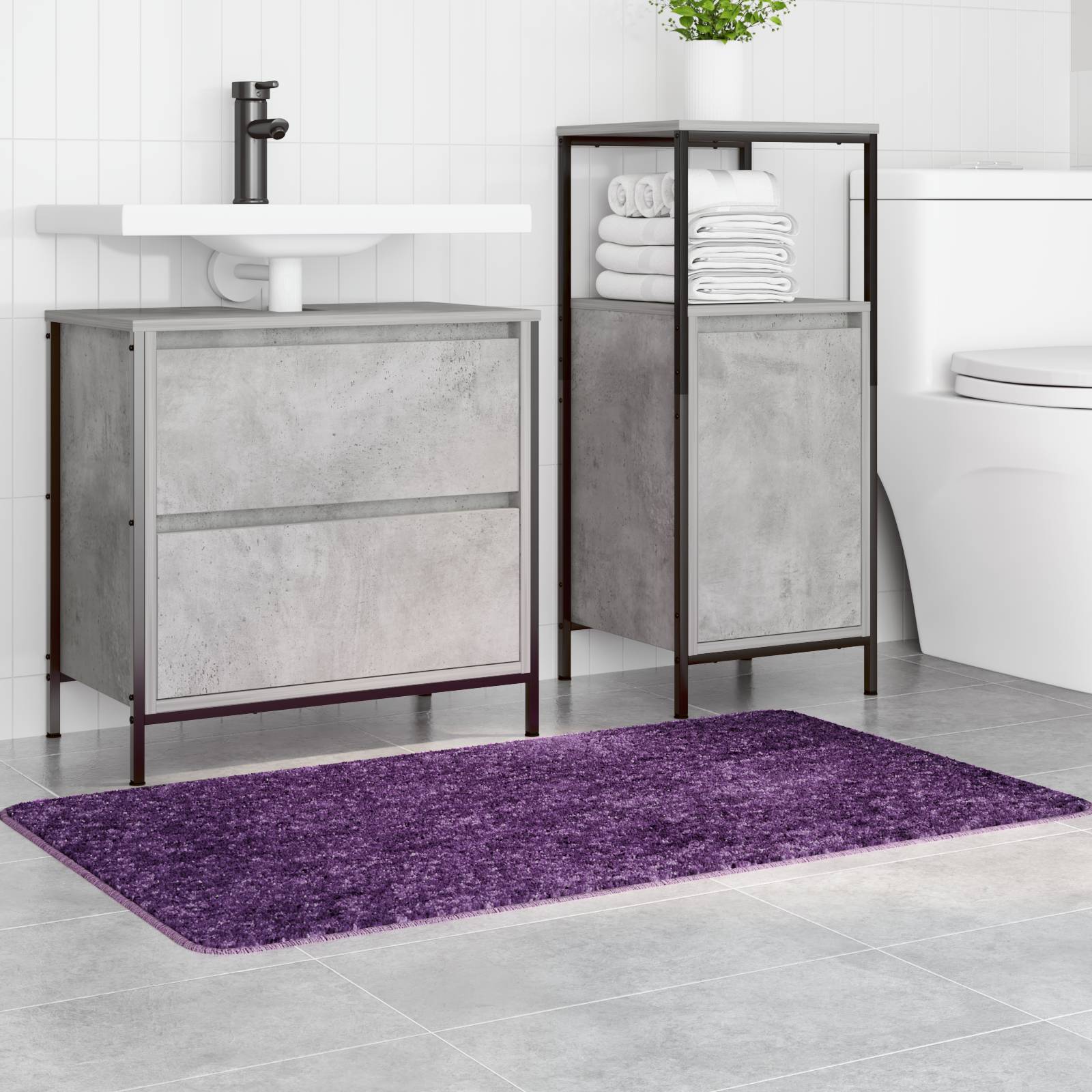 vidaXL Badematte Rechteckig Blau 70x120 cm Polypropylen Rutschfest