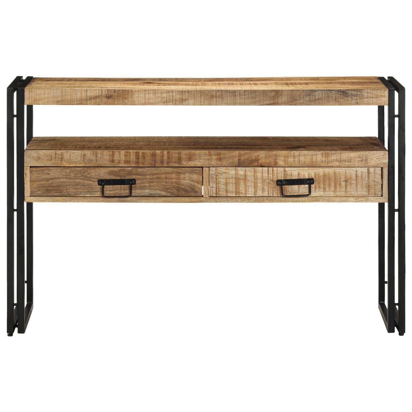 vidaXL Beistelltische Schwarz 120x33x75 cm Massivholz Mango & Metall