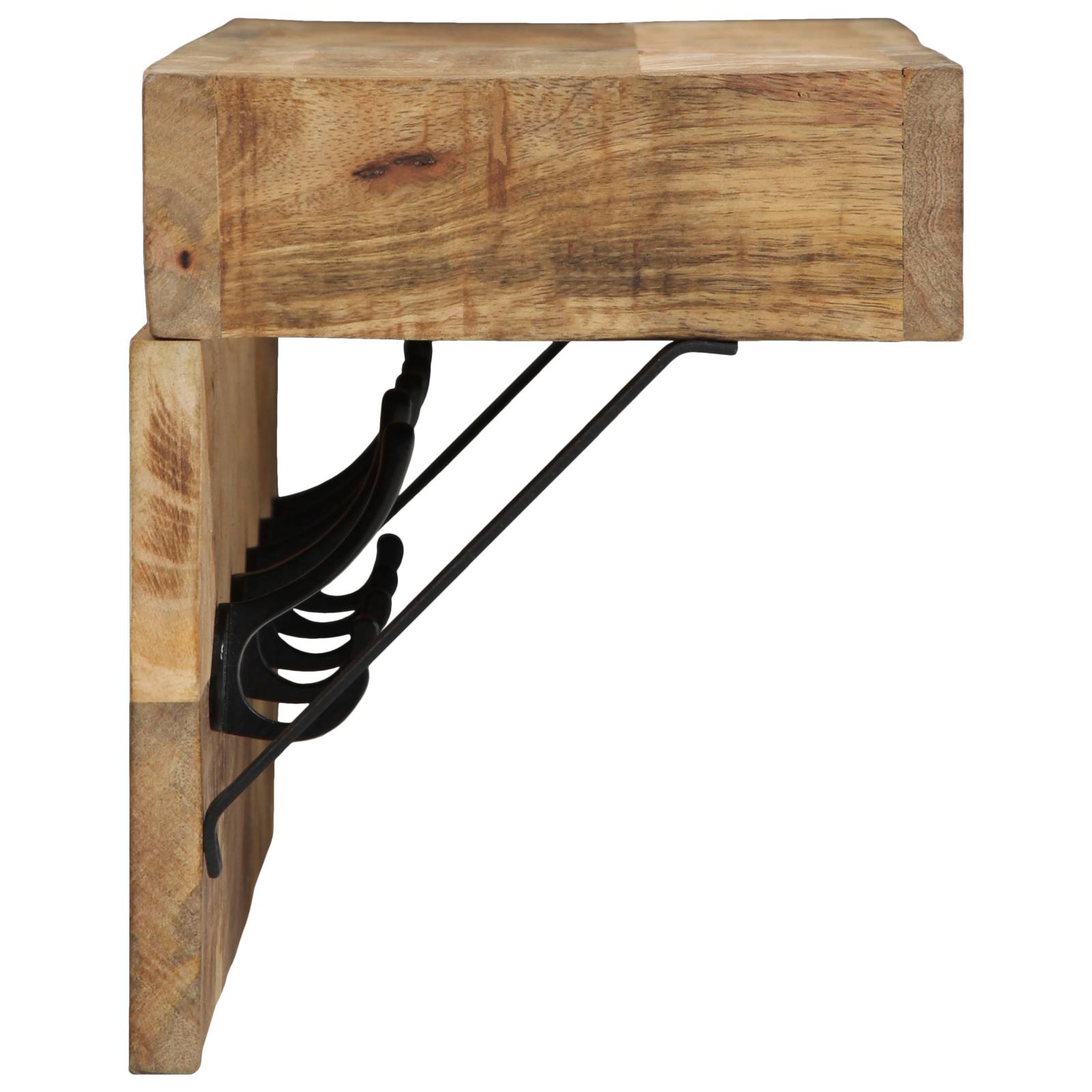 vidaXL Wandgarderobe mit Ablage Massivholz Mango und Metall