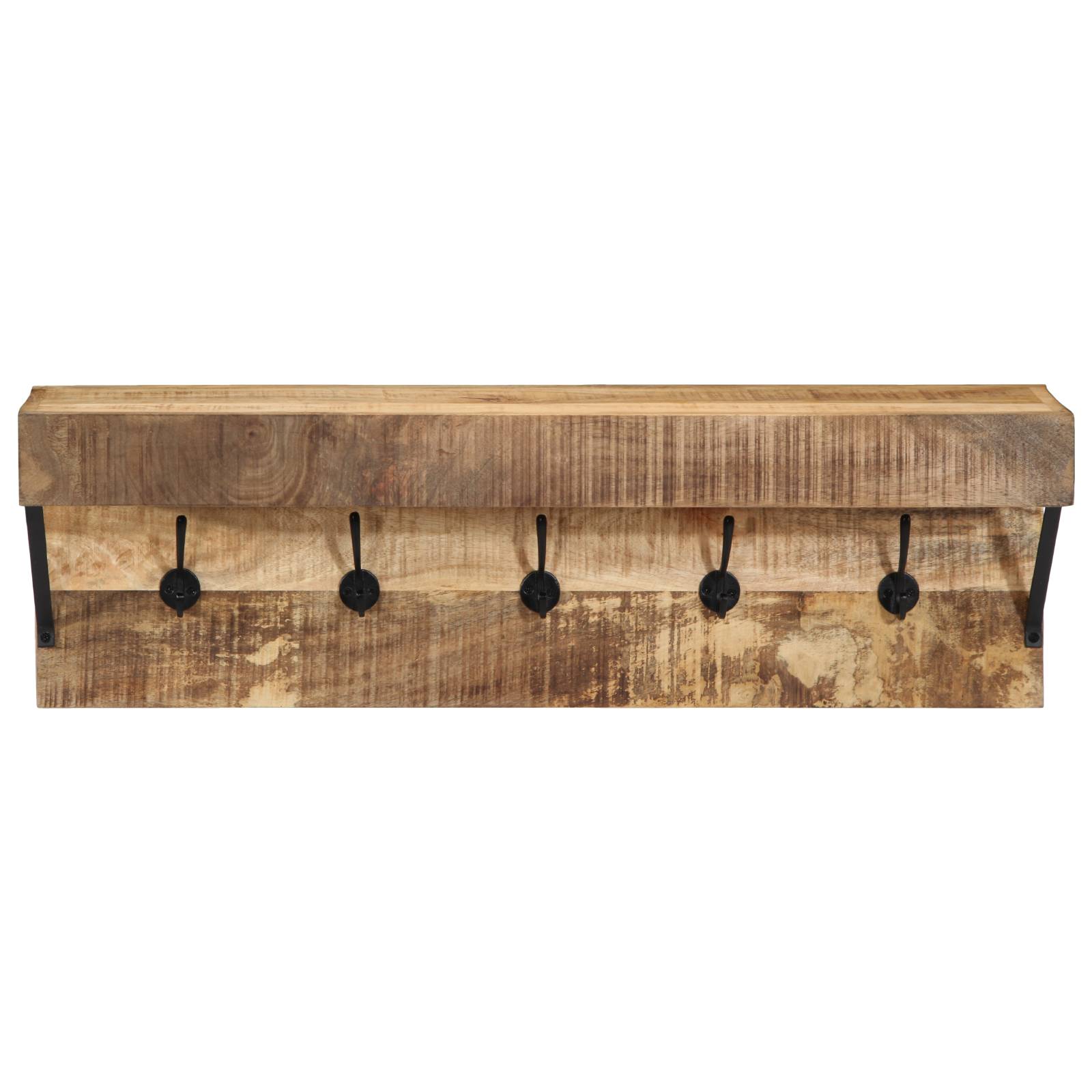 vidaXL Wandgarderobe mit Ablage Massivholz Mango und Metall