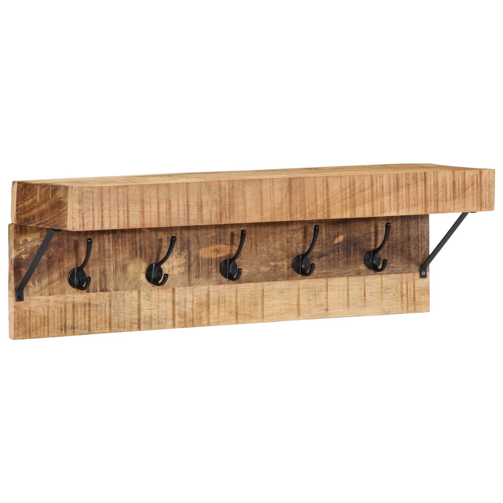 vidaXL Wandgarderobe mit Ablage Massivholz Mango und Metall