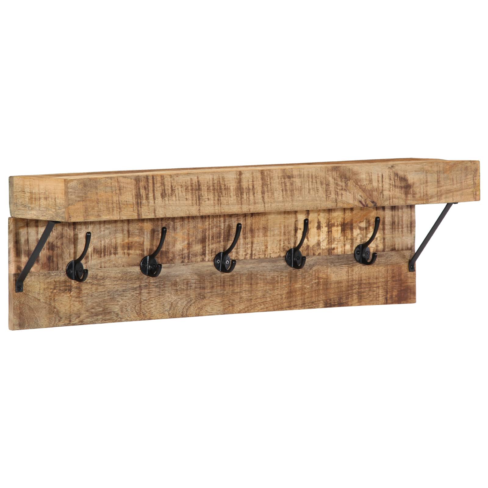 vidaXL Wandgarderobe mit Ablage Massivholz Mango und Metall