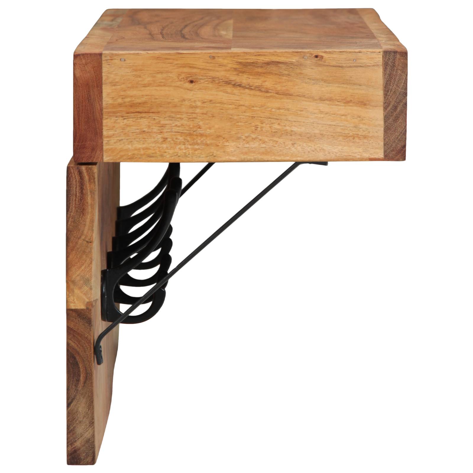 vidaXL Wandgarderobe mit Ablage Massivholz Akazie und Metall