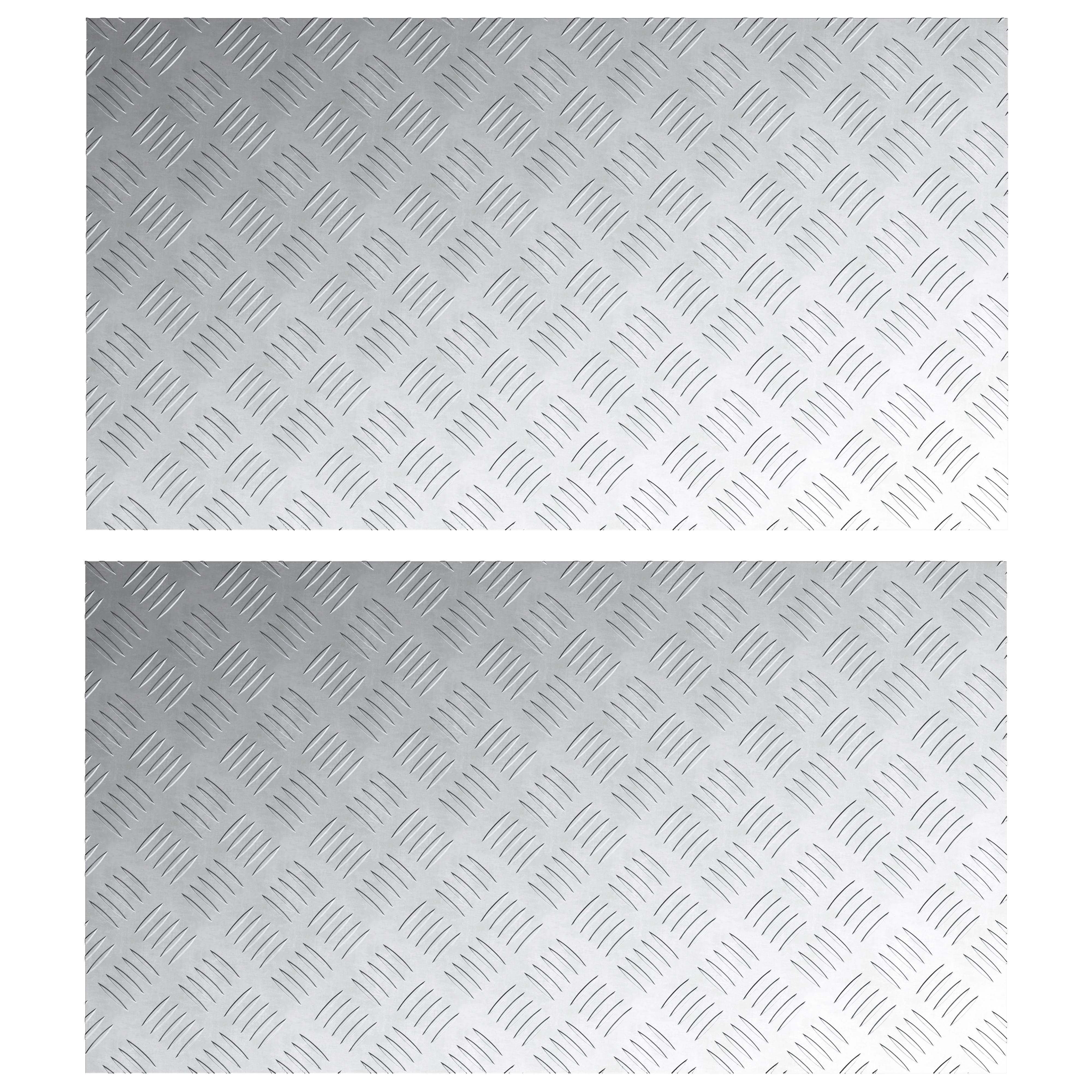 vidaXL Aluminium-Riffelbleche 2 Stk. Rutschfest 90x50 cm