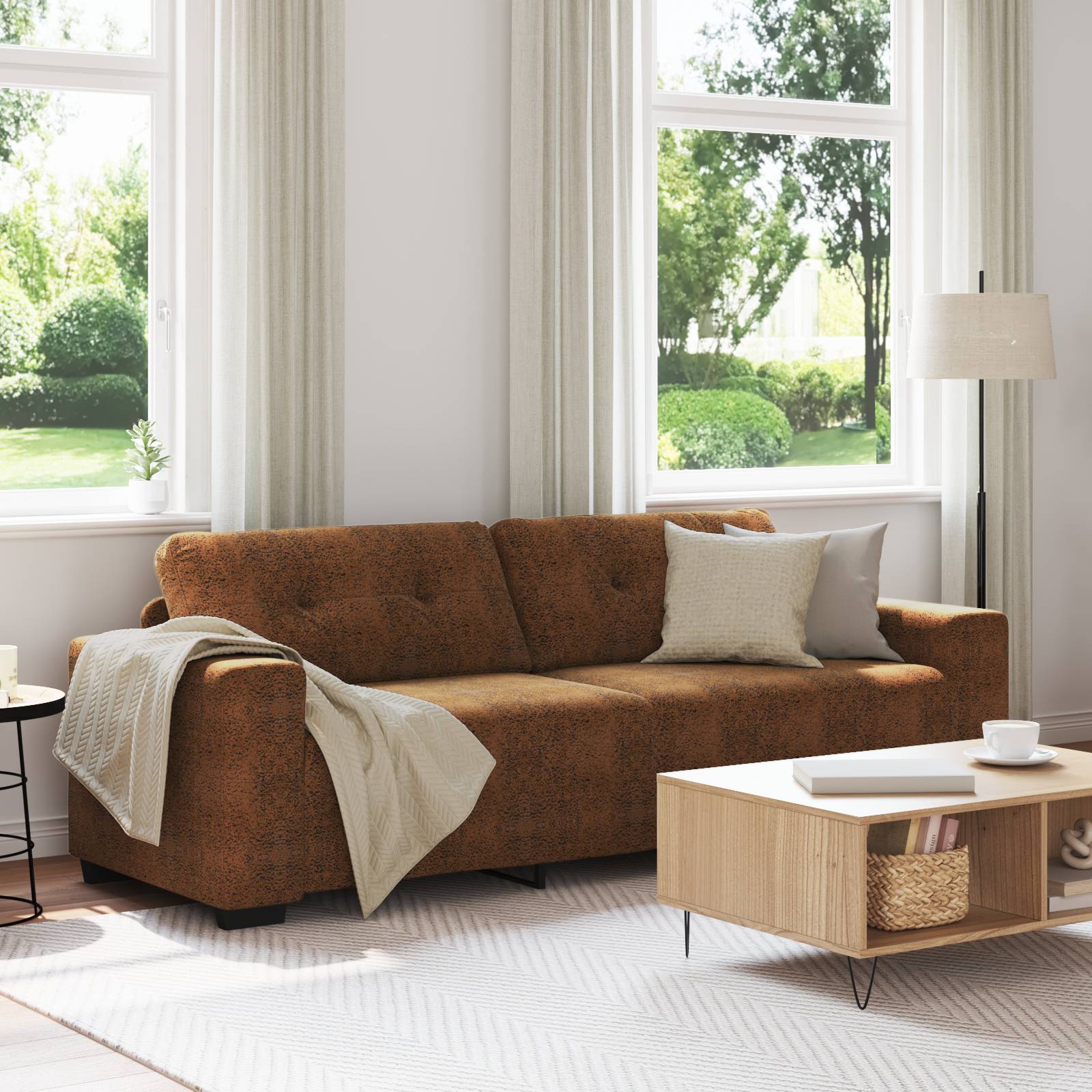 vidaXL Sofa 3-Sitzer Braun 180 cm Kunstleder