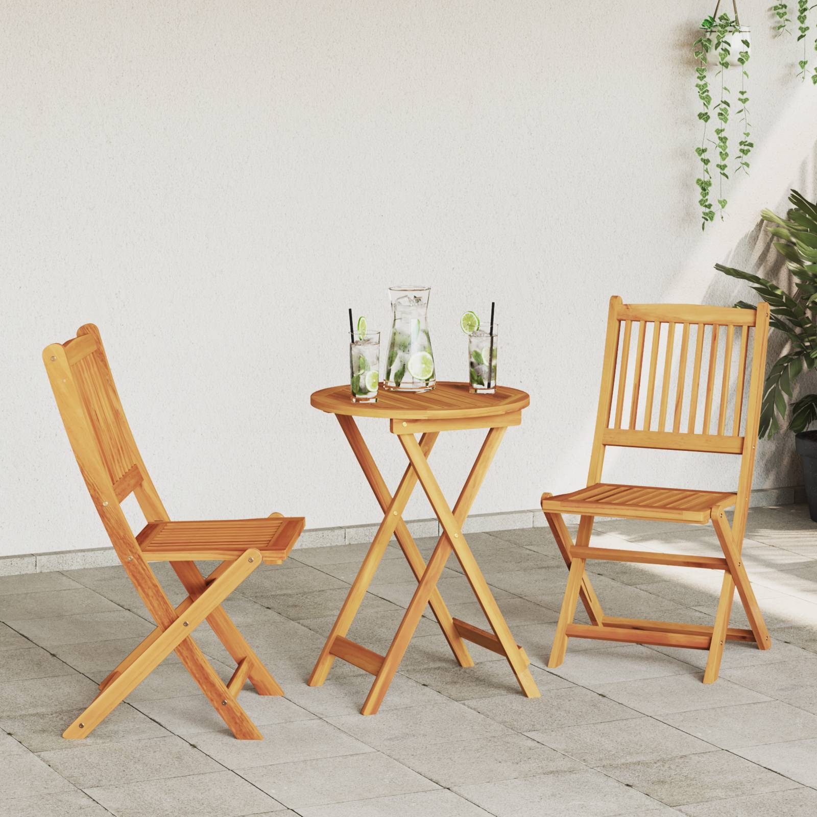 vidaXL 3-tlg. Garten-Bistro-Set Massivholz Akazie