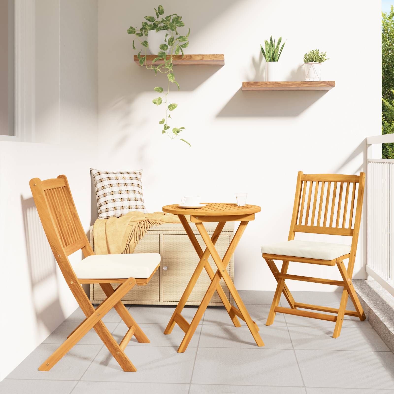vidaXL 3-tlg. Garten-Bistro-Set Massivholz Akazie
