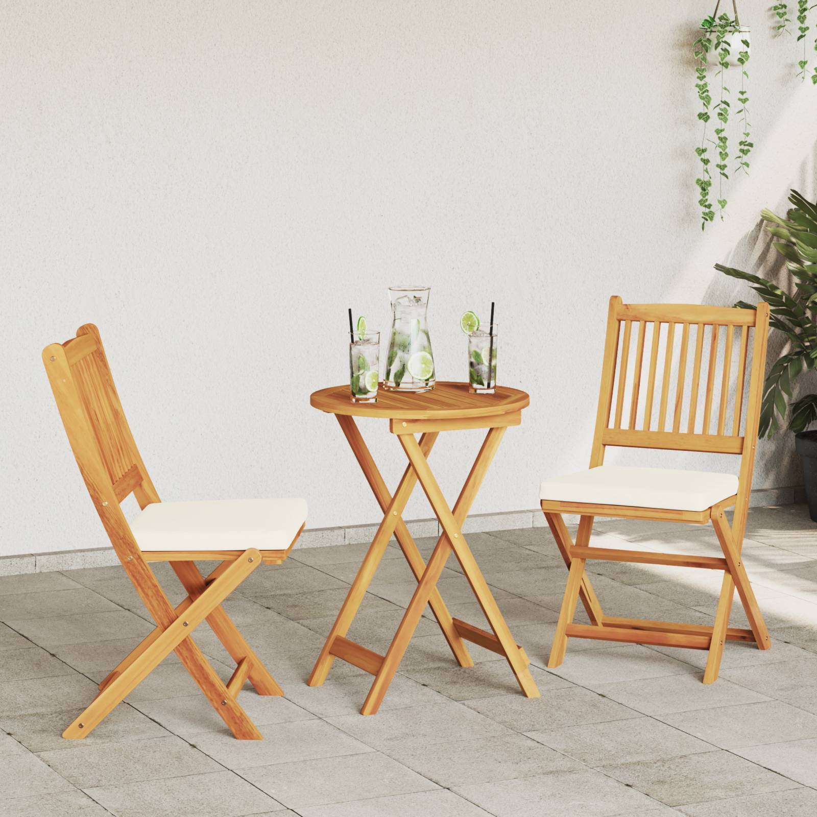 vidaXL 3-tlg. Garten-Bistro-Set Massivholz Akazie