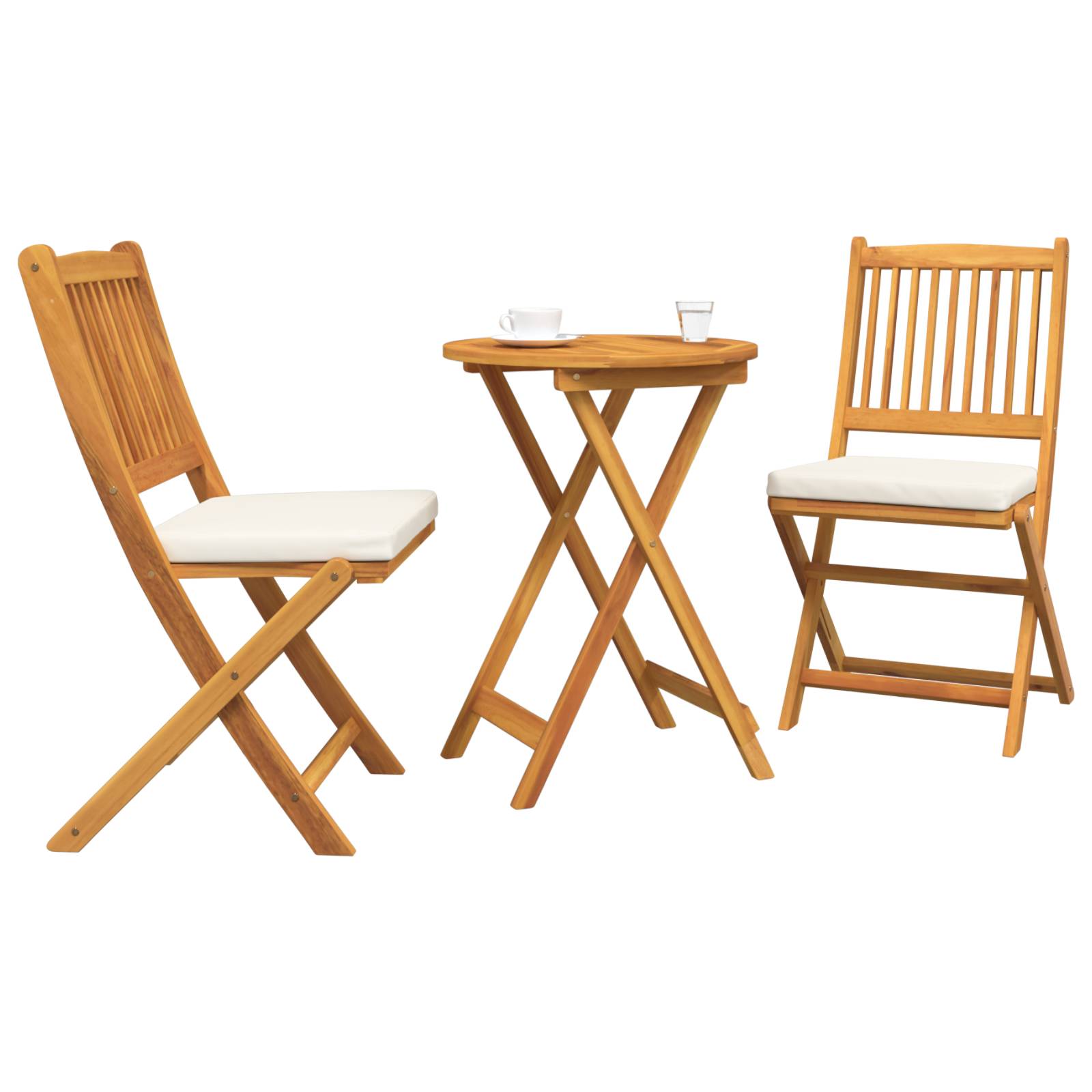 vidaXL 3-tlg. Garten-Bistro-Set Massivholz Akazie