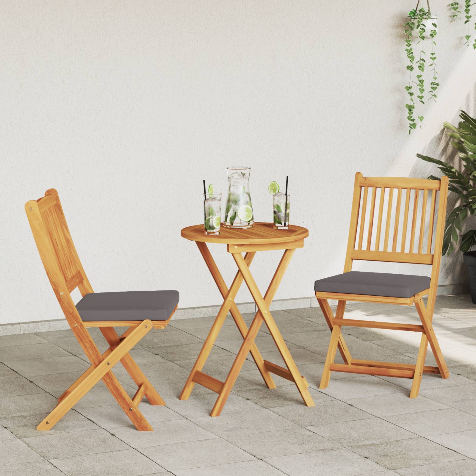 vidaXL 3-tlg. Garten-Bistro-Set Massivholz Akazie