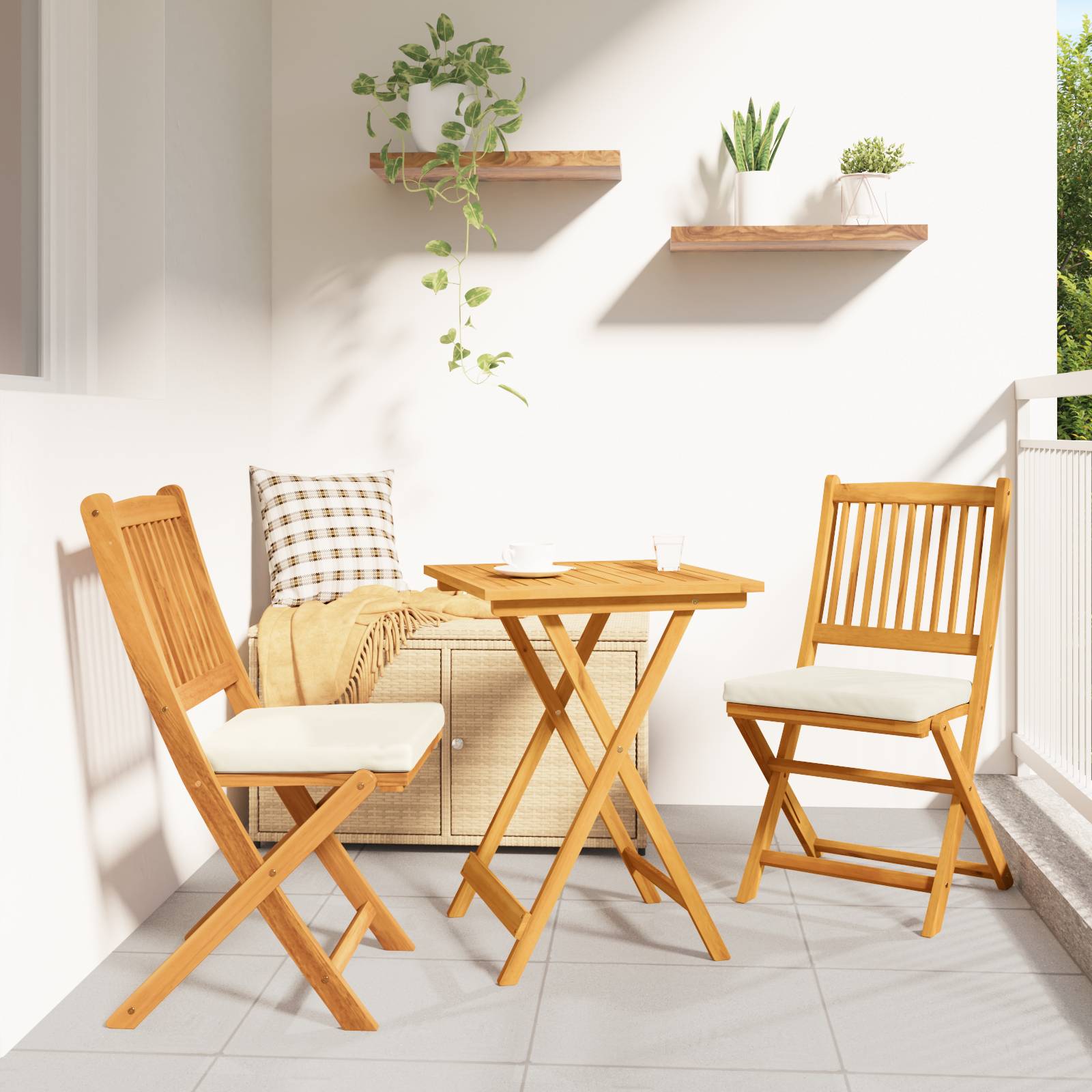 vidaXL 3-tlg. Garten-Bistro-Set Massivholz Akazie