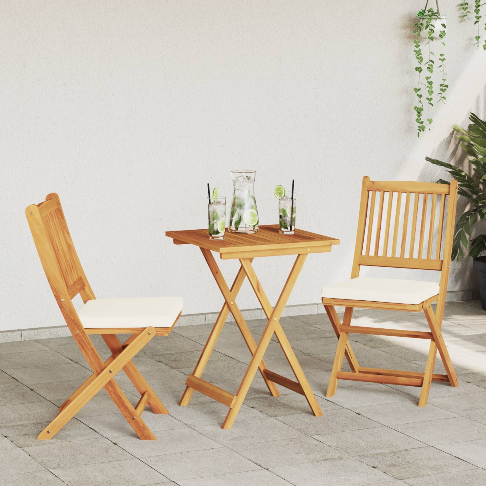 vidaXL 3-tlg. Garten-Bistro-Set Massivholz Akazie