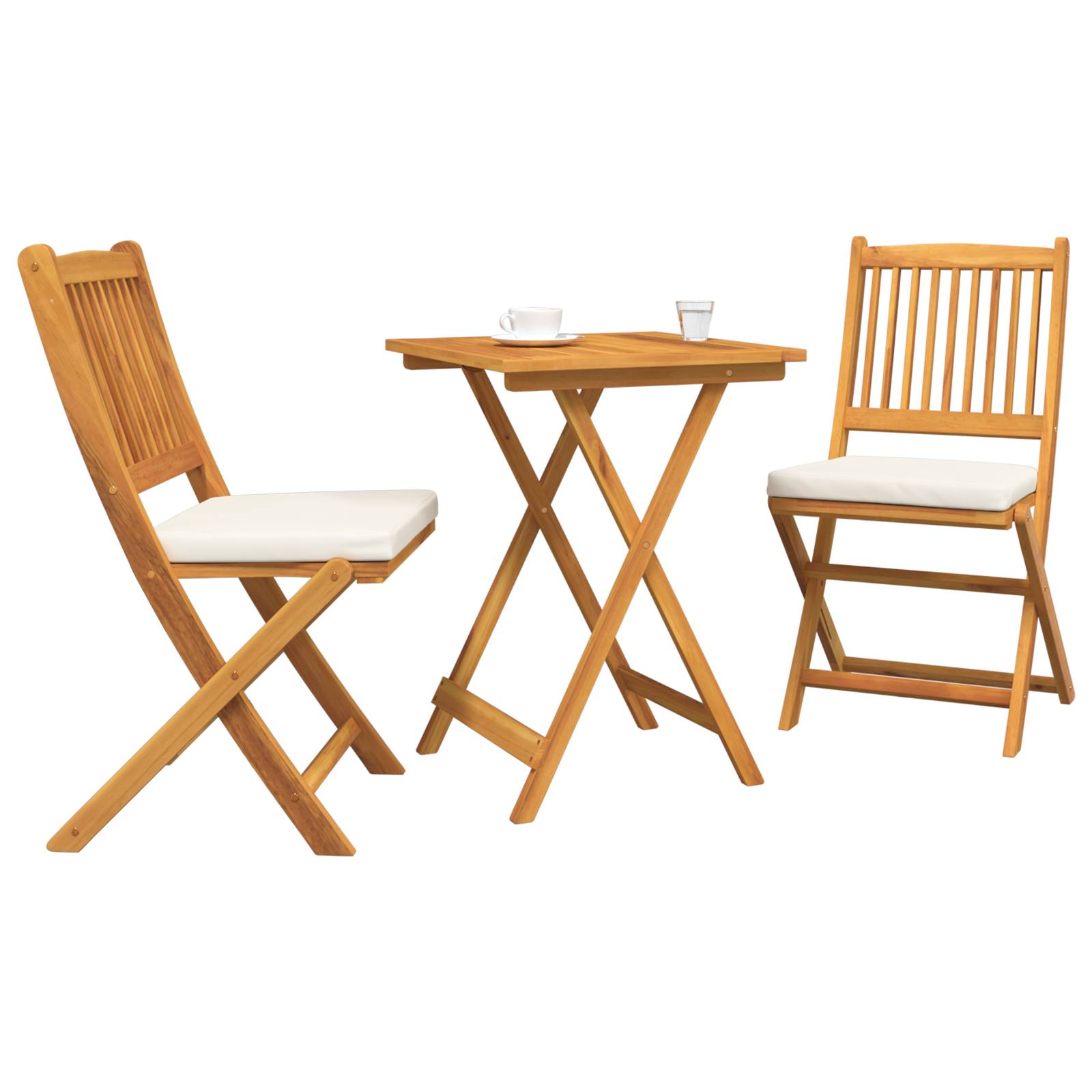vidaXL 3-tlg. Garten-Bistro-Set Massivholz Akazie
