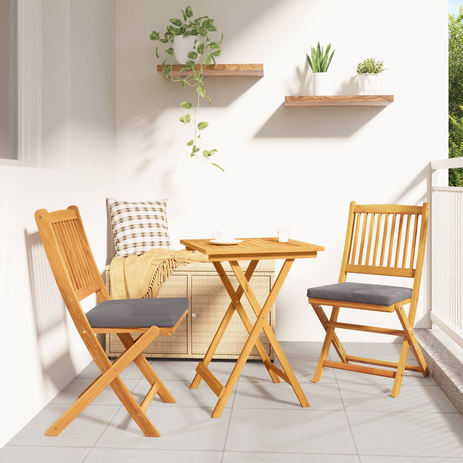 vidaXL 3-tlg. Garten-Bistro-Set Massivholz Akazie