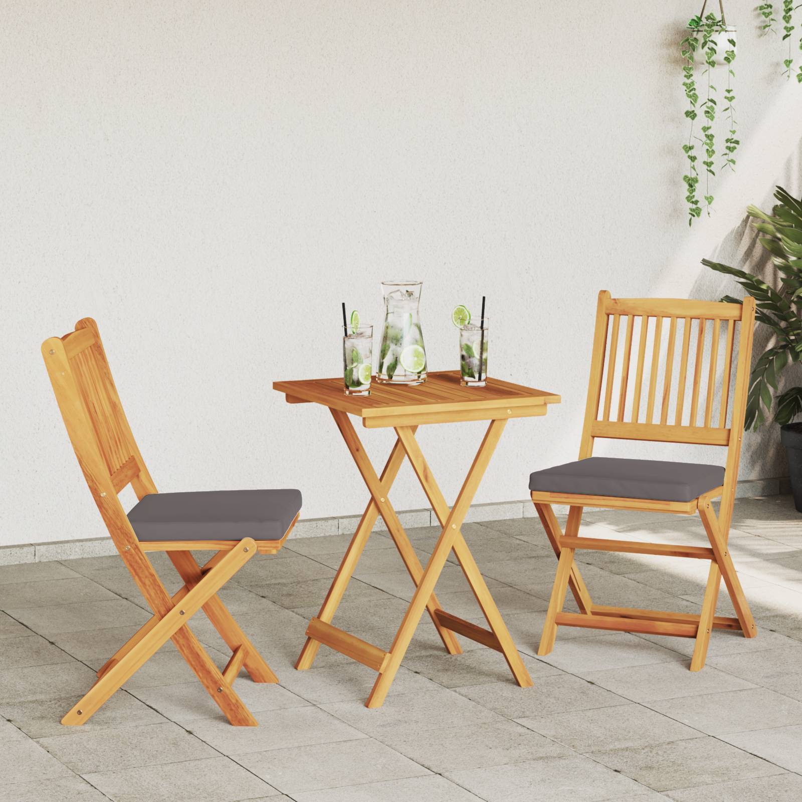 vidaXL 3-tlg. Garten-Bistro-Set Massivholz Akazie