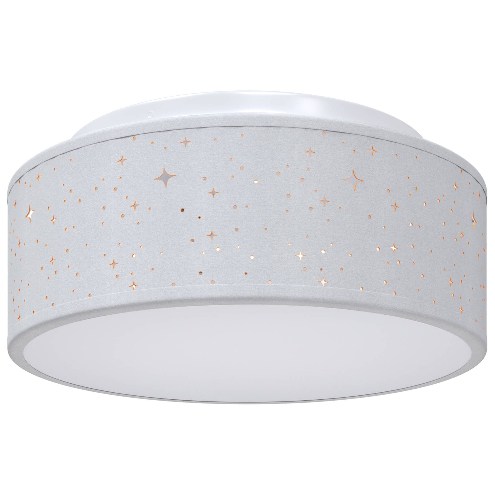 vidaXL Deckenleuchten mit Sternenhimmel Grau Ø 30 cm Stoff E27