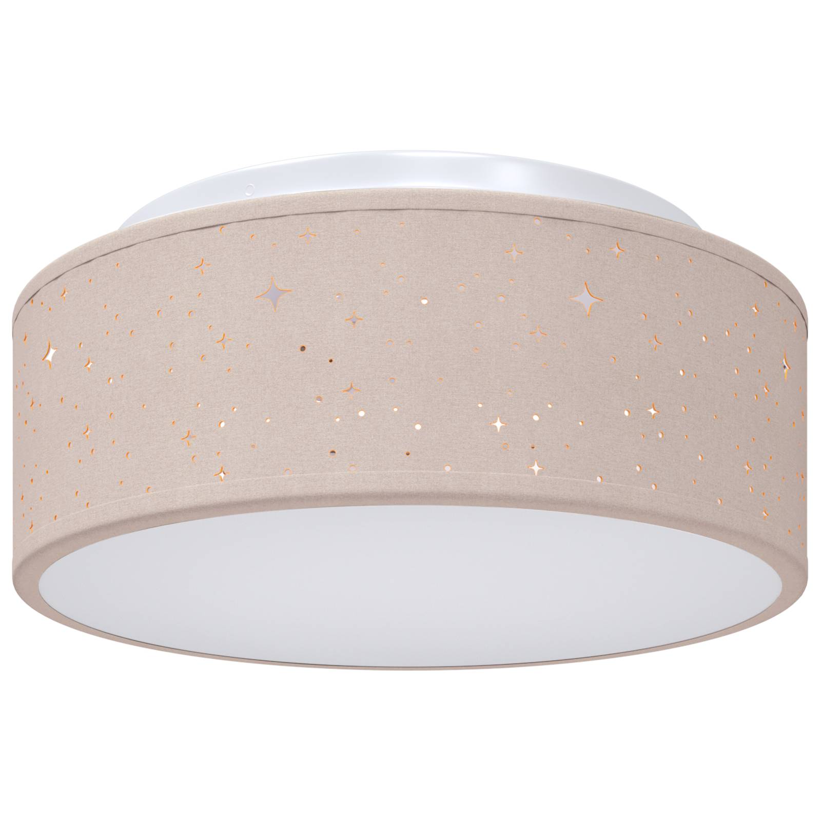 vidaXL Deckenleuchten mit Sternenhimmel Taupe Ø 30 cm Stoff E27