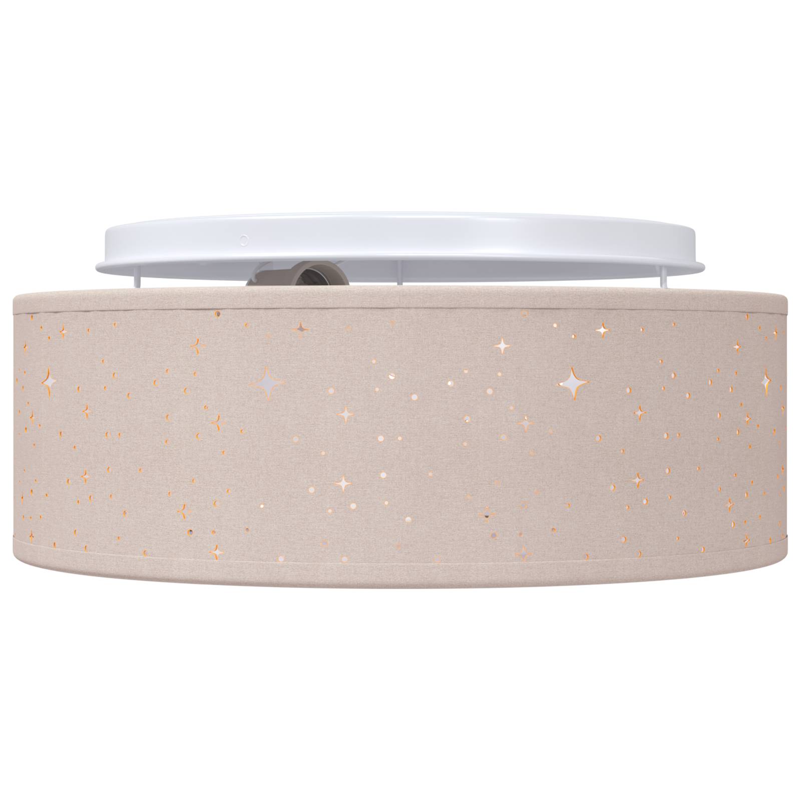 vidaXL Deckenleuchten mit Sternenhimmel Taupe Ø 30 cm Stoff E27