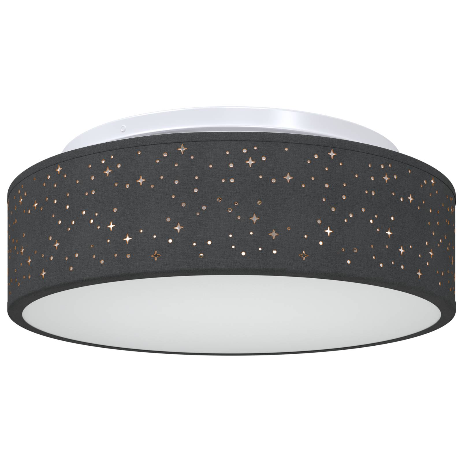 vidaXL Deckenleuchten mit Sternenhimmel Schwarz Ø 38 cm Stoff E27