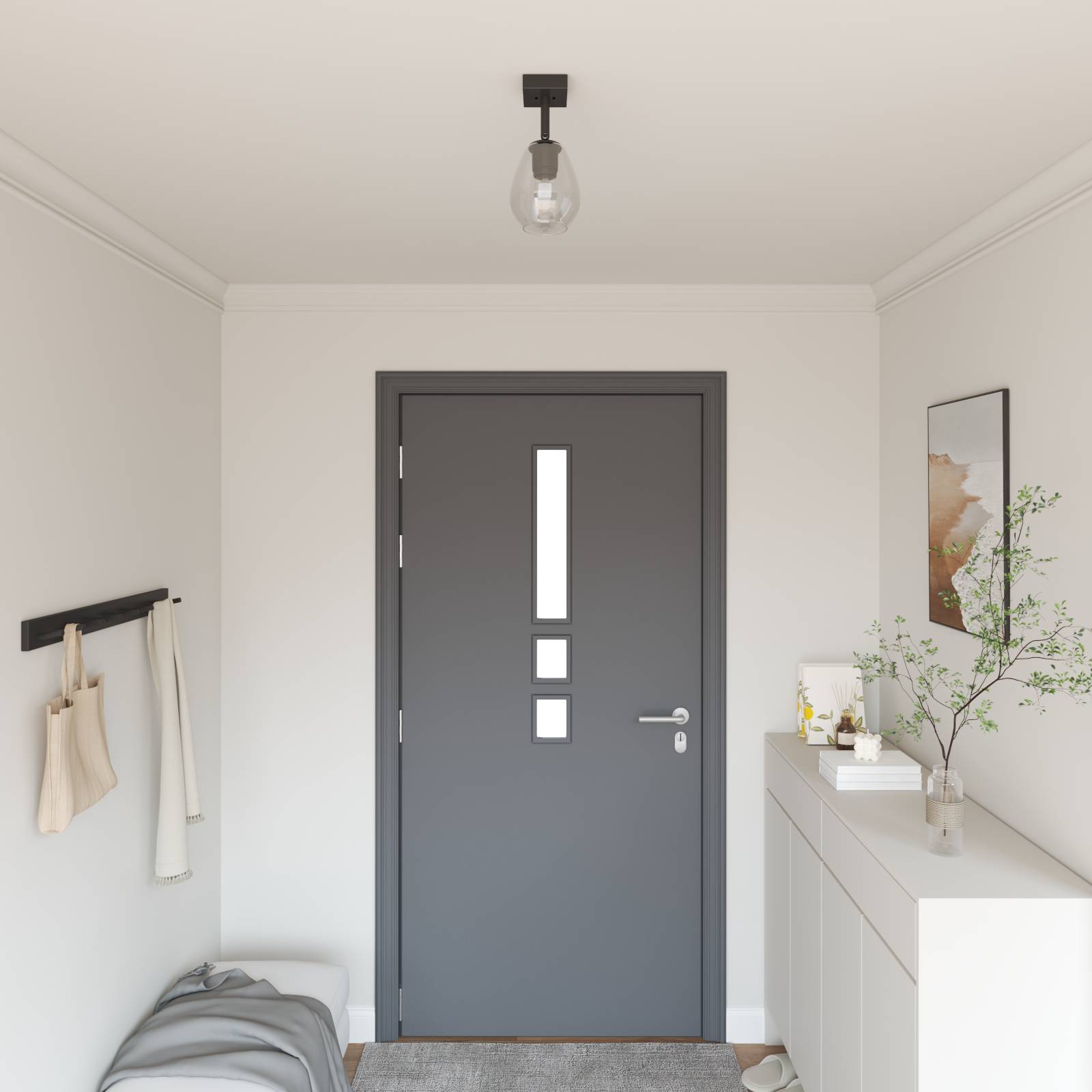 vidaXL Deckenleuchten mit Verstellbarem Glasschirm Anthrazit E27