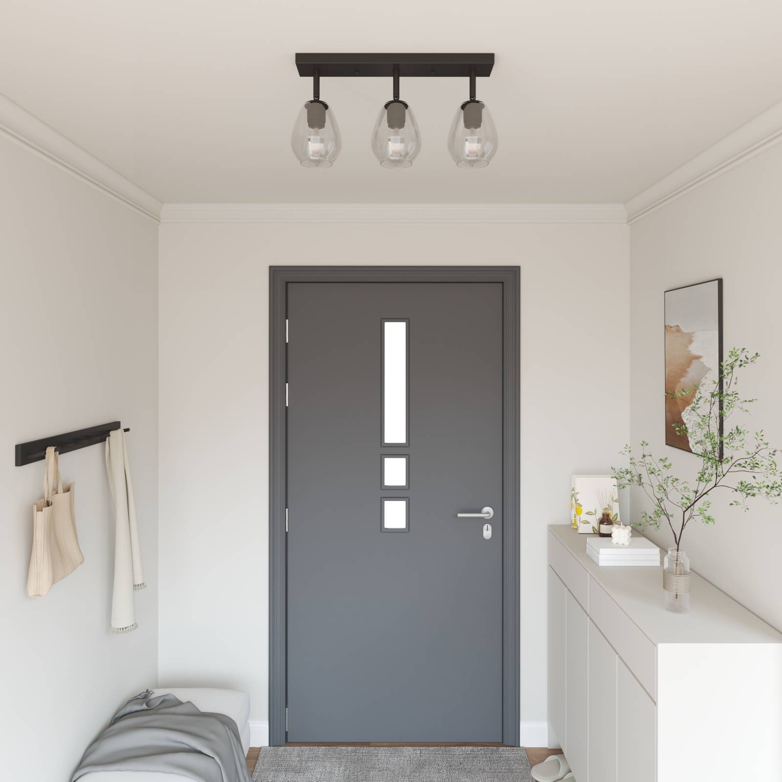 vidaXL Deckenleuchten mit Verstellbarem Glasschirm Anthrazit E27