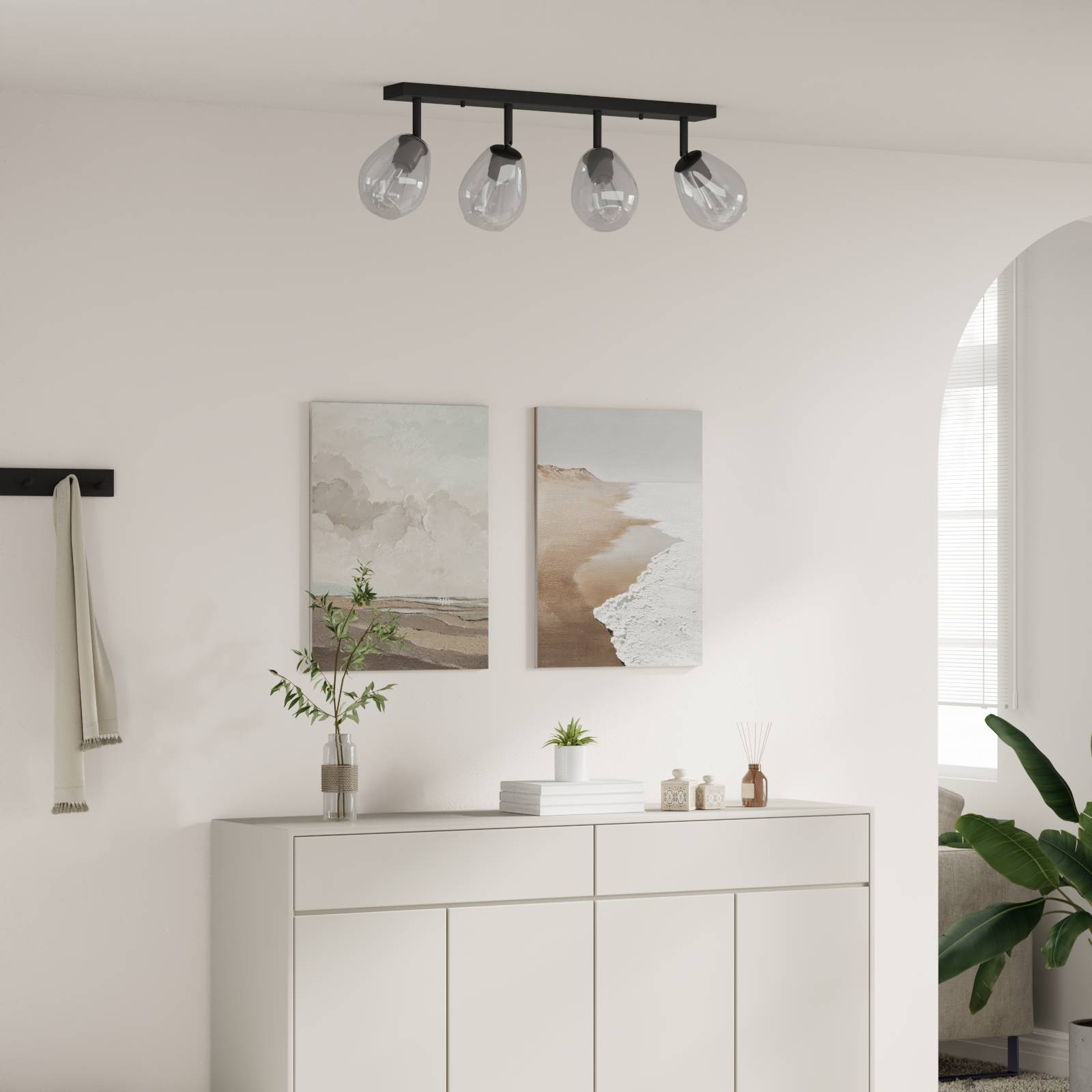 vidaXL Deckenleuchten mit Verstellbarem Glasschirm Anthrazit E27
