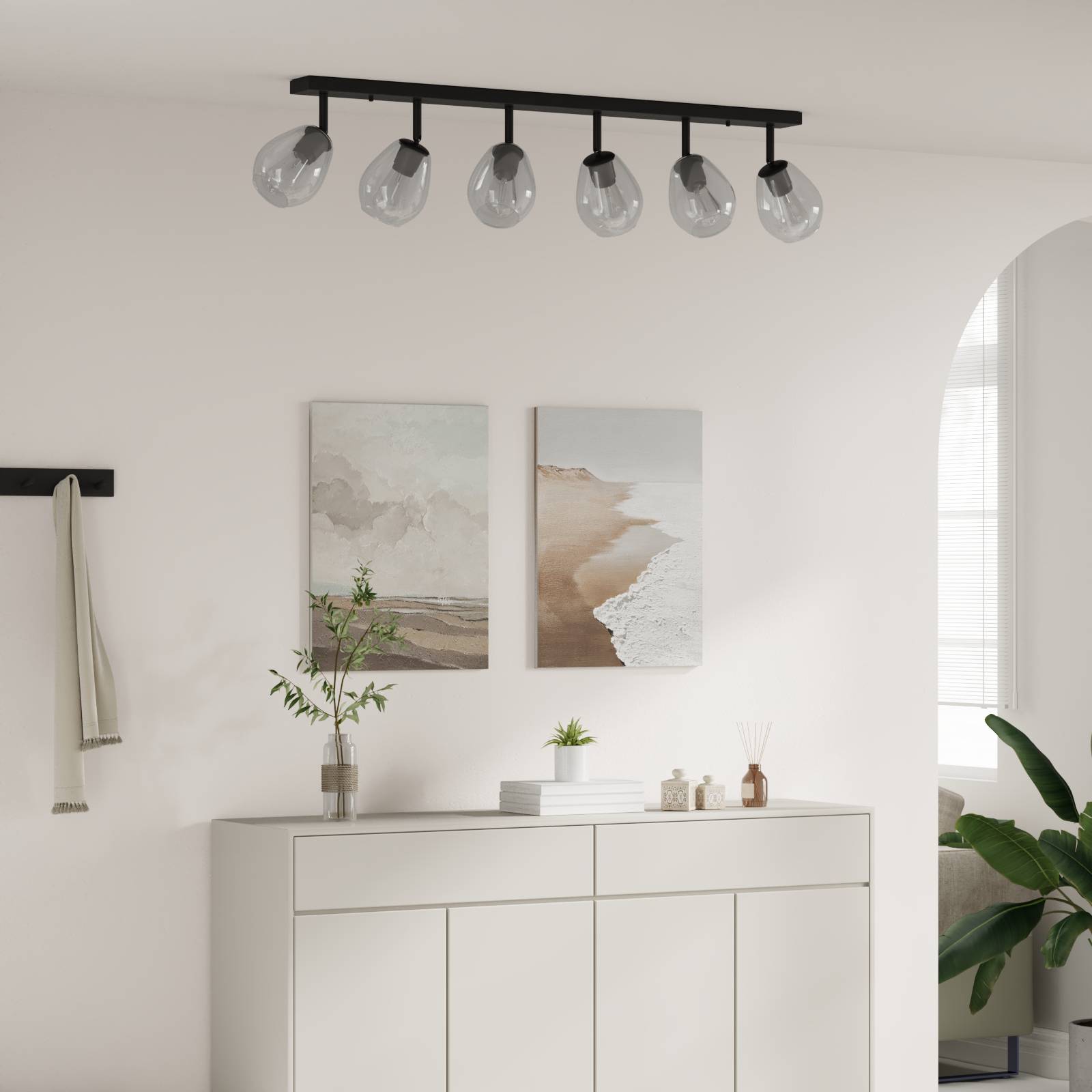 vidaXL Deckenleuchten mit Verstellbarem Glasschirm Anthrazit E27