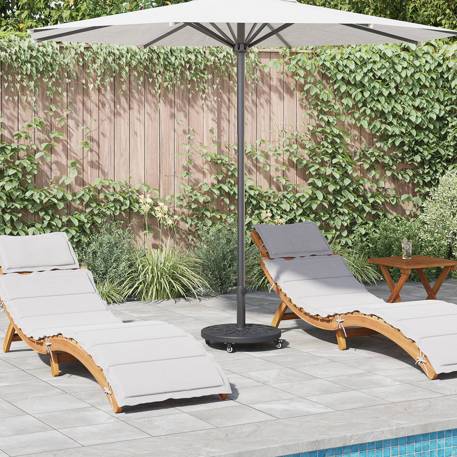 vidaXL Sonnenschirmständer mit Rollen für Ø38-48 mm Masten 13 kg Rund