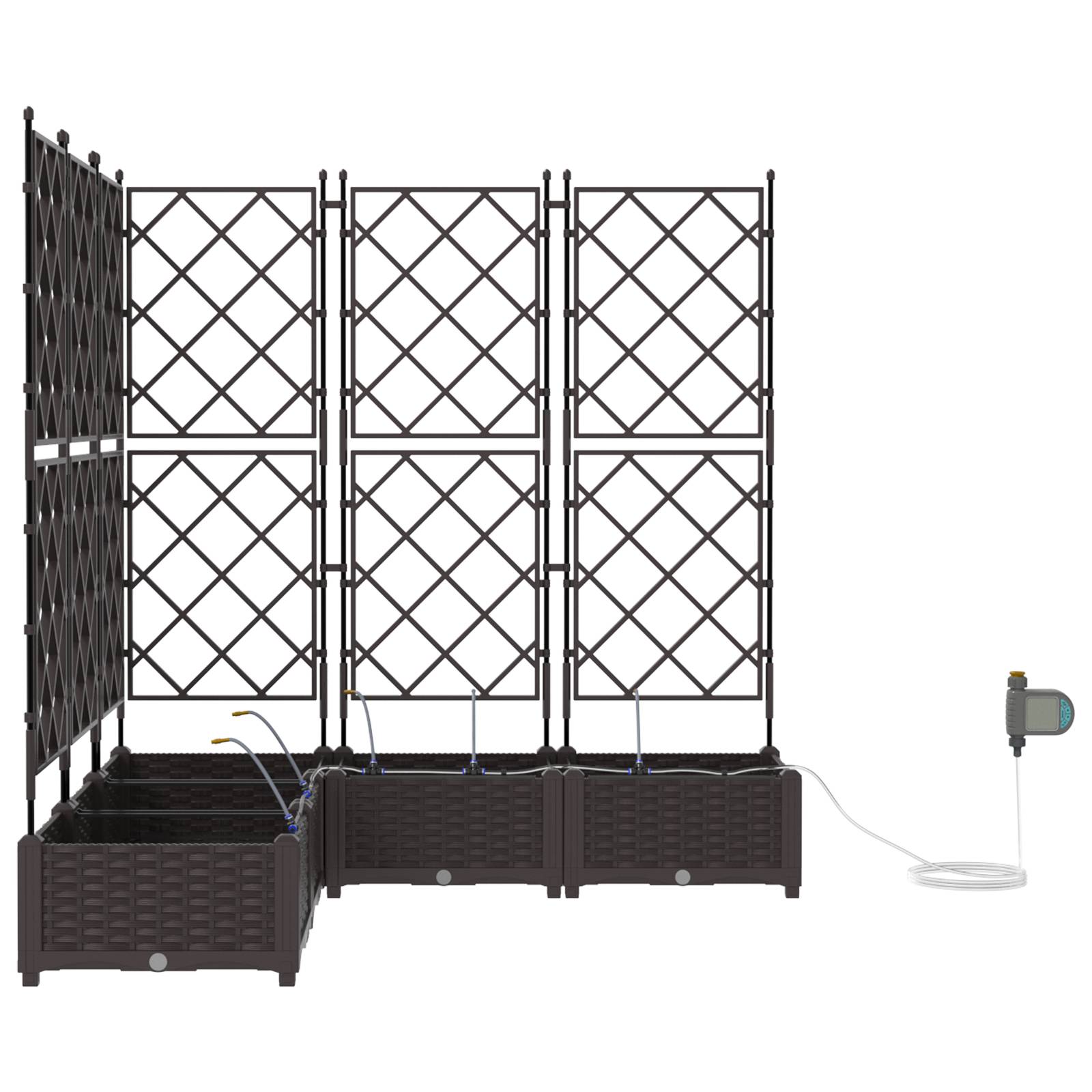 vidaXL Pflanzkästen mit Bewässerungssystem 5 Stk. Braun