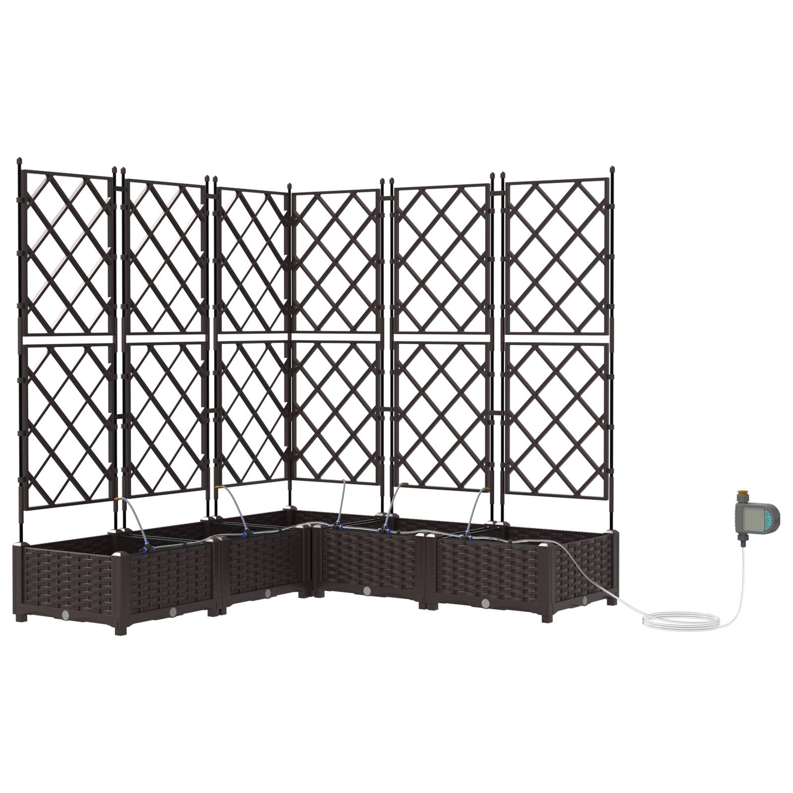 vidaXL Pflanzkästen mit Bewässerungssystem 5 Stk. Braun