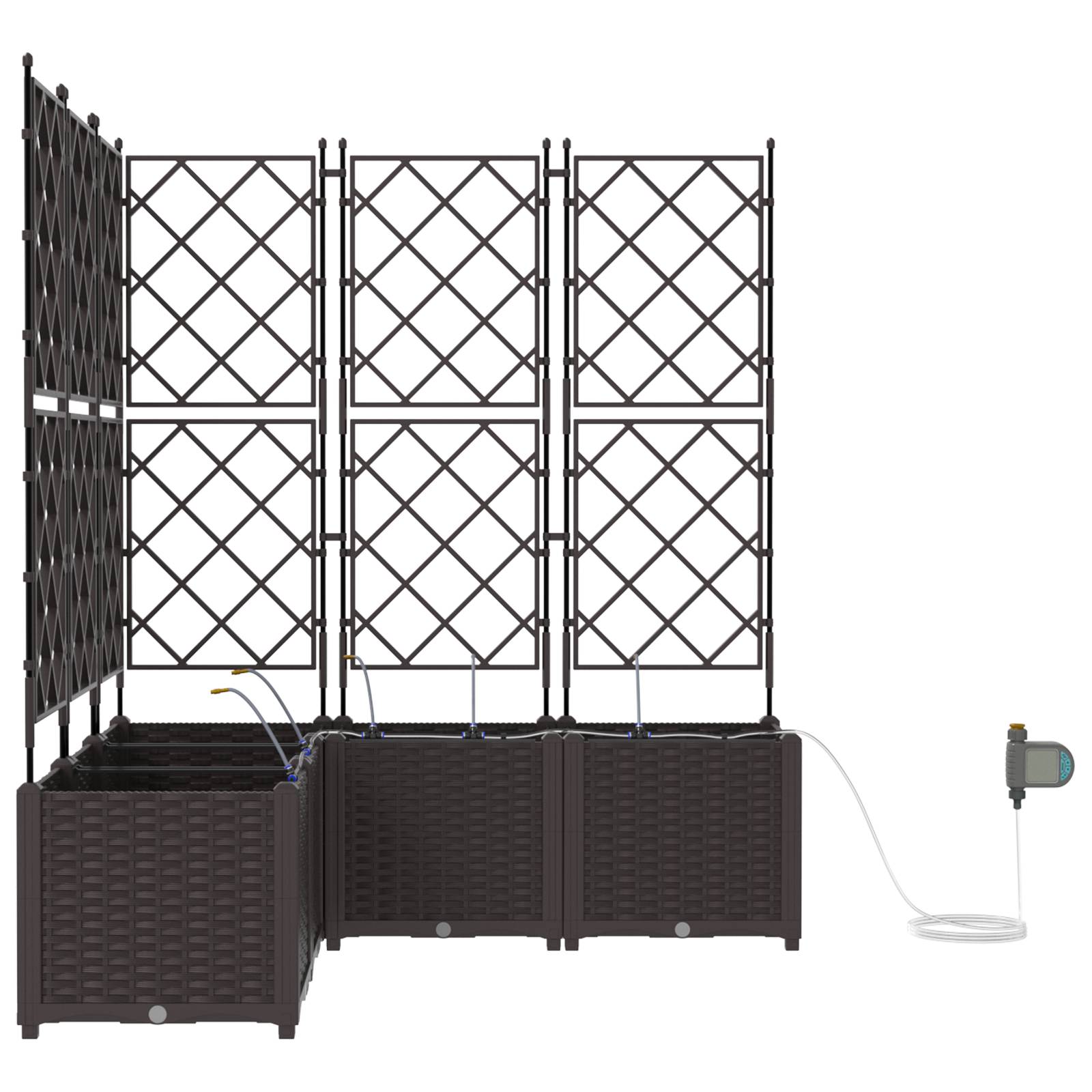 vidaXL Pflanzkästen mit Bewässerungssystem 5 Stk. Braun