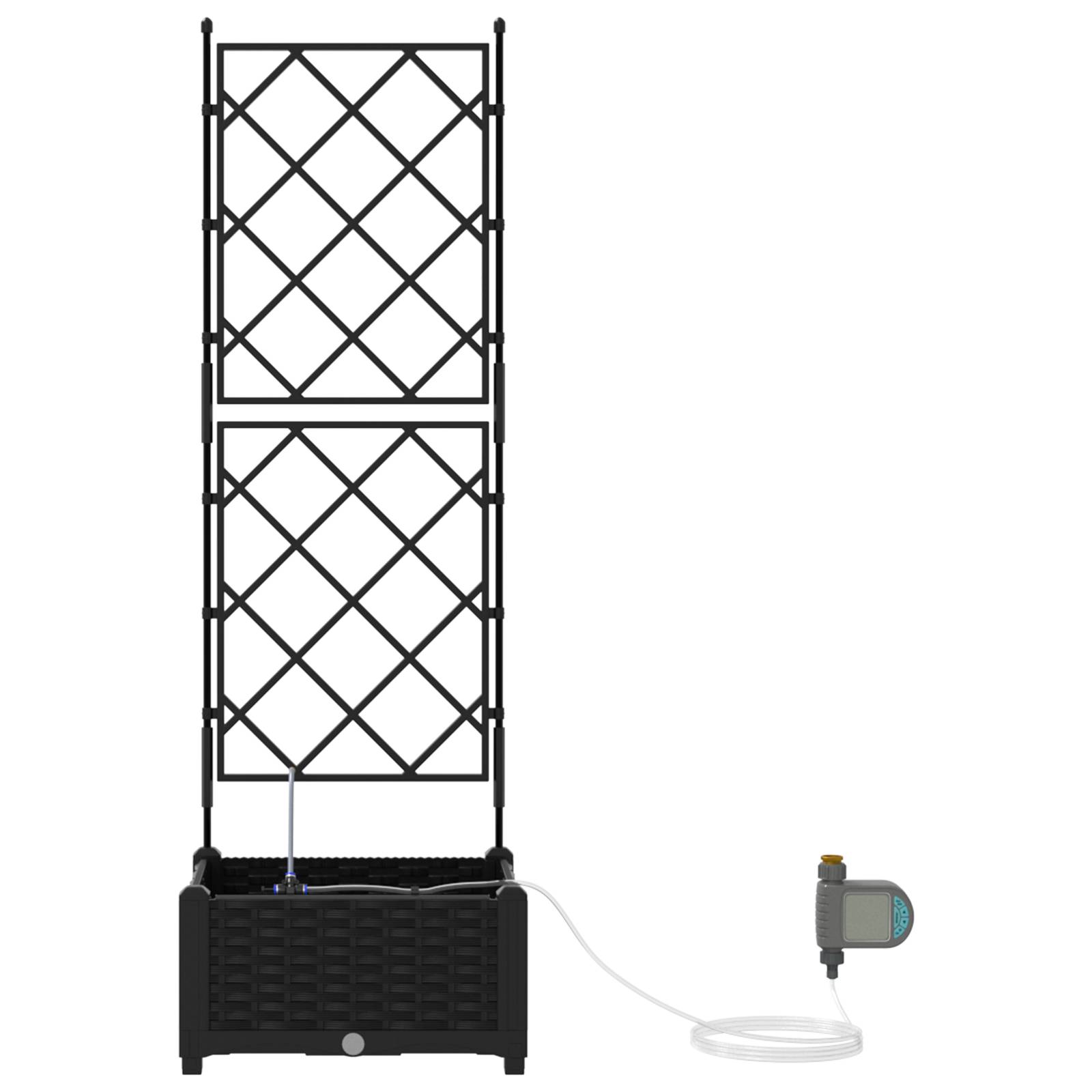 vidaXL Pflanzkästen mit Bewässerungssystem Schwarz