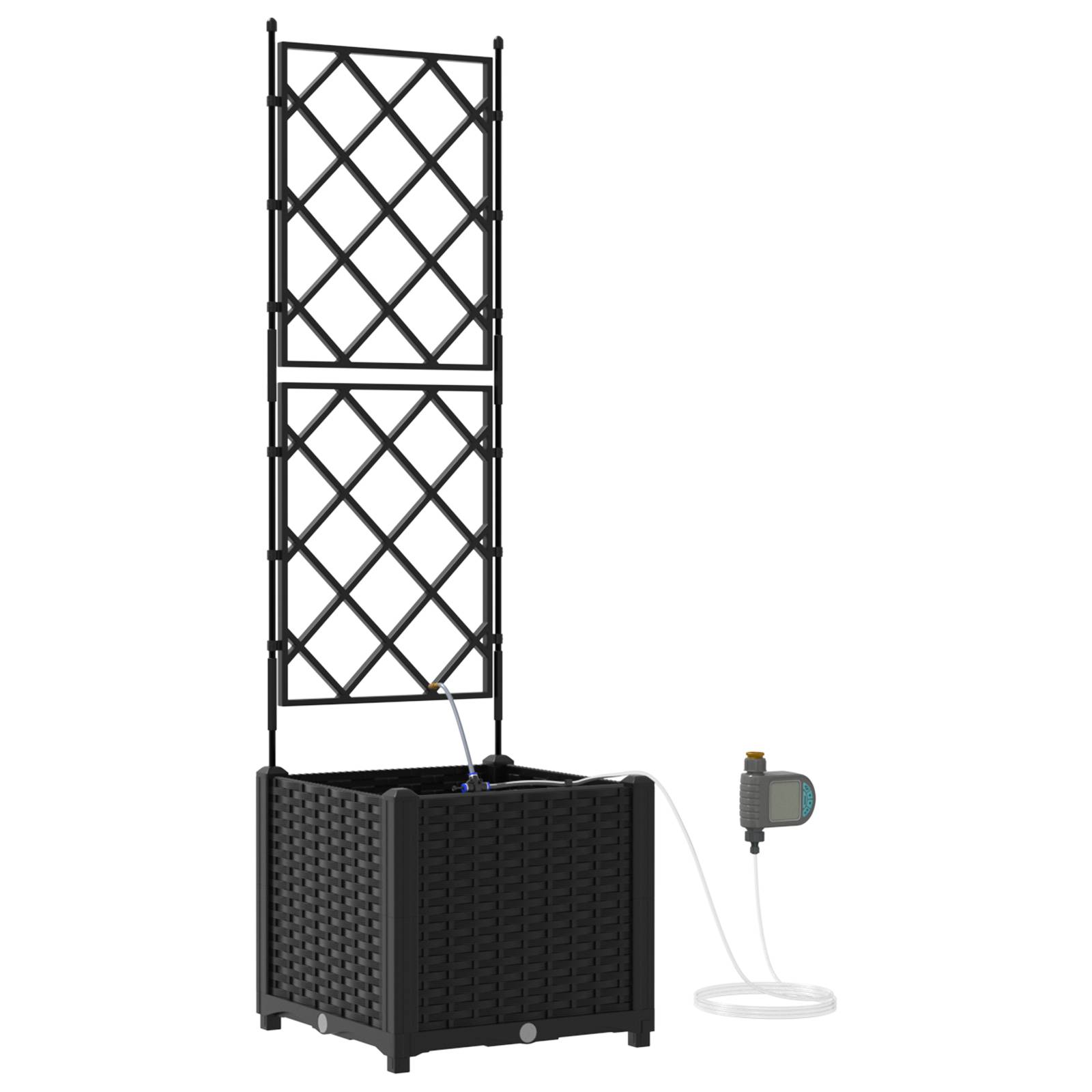 vidaXL Pflanzkästen mit Bewässerungssystem Schwarz