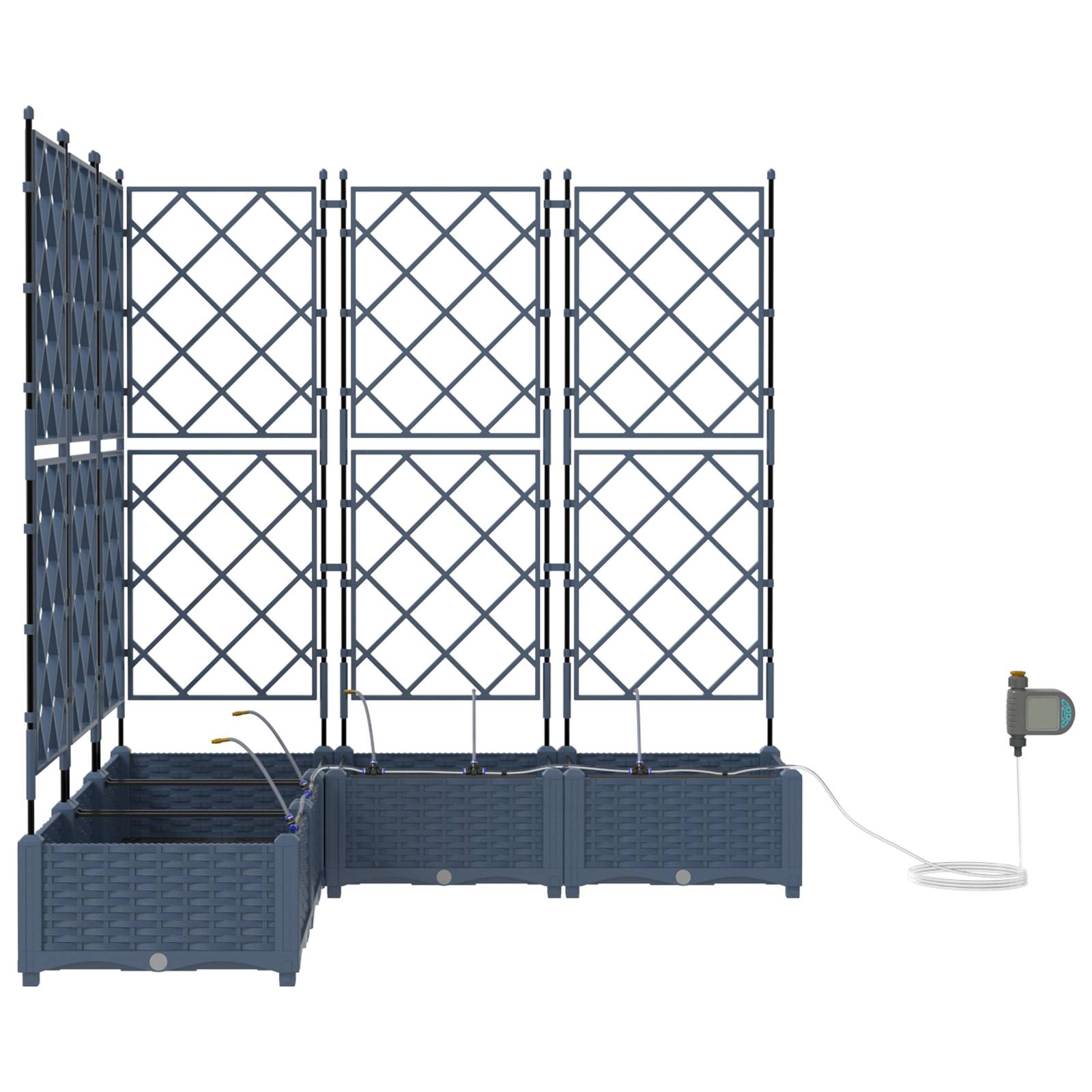 vidaXL Pflanzkästen mit Bewässerungssystem 5 Stk. Grau
