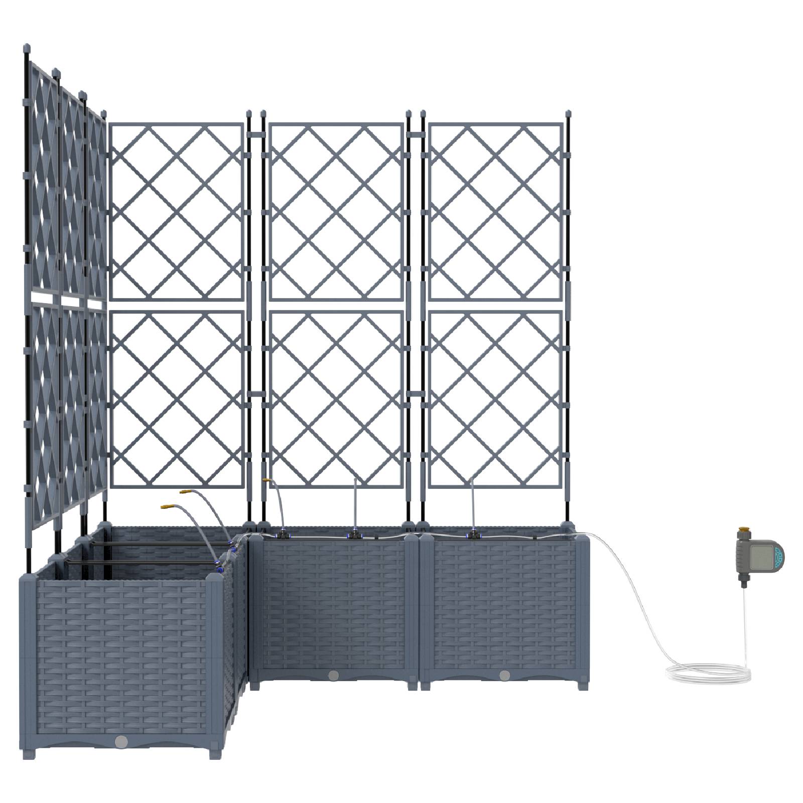 vidaXL Pflanzkästen mit Bewässerungssystem 5 Stk. Hellgrau